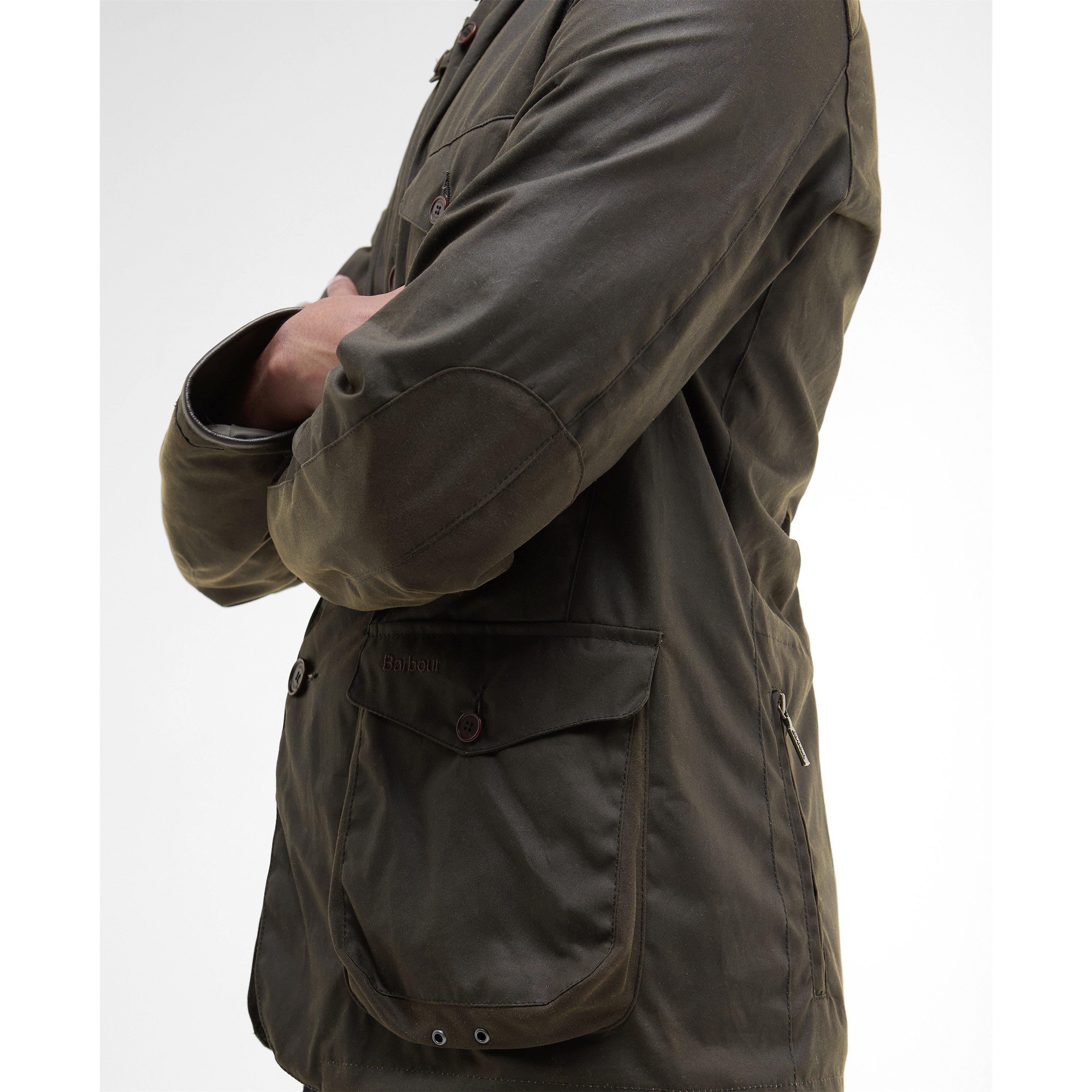 Olive OL71 - Barbour - Men's Beacon Sports Long Sleeve Tailored Fit Wax Jacket - 6
