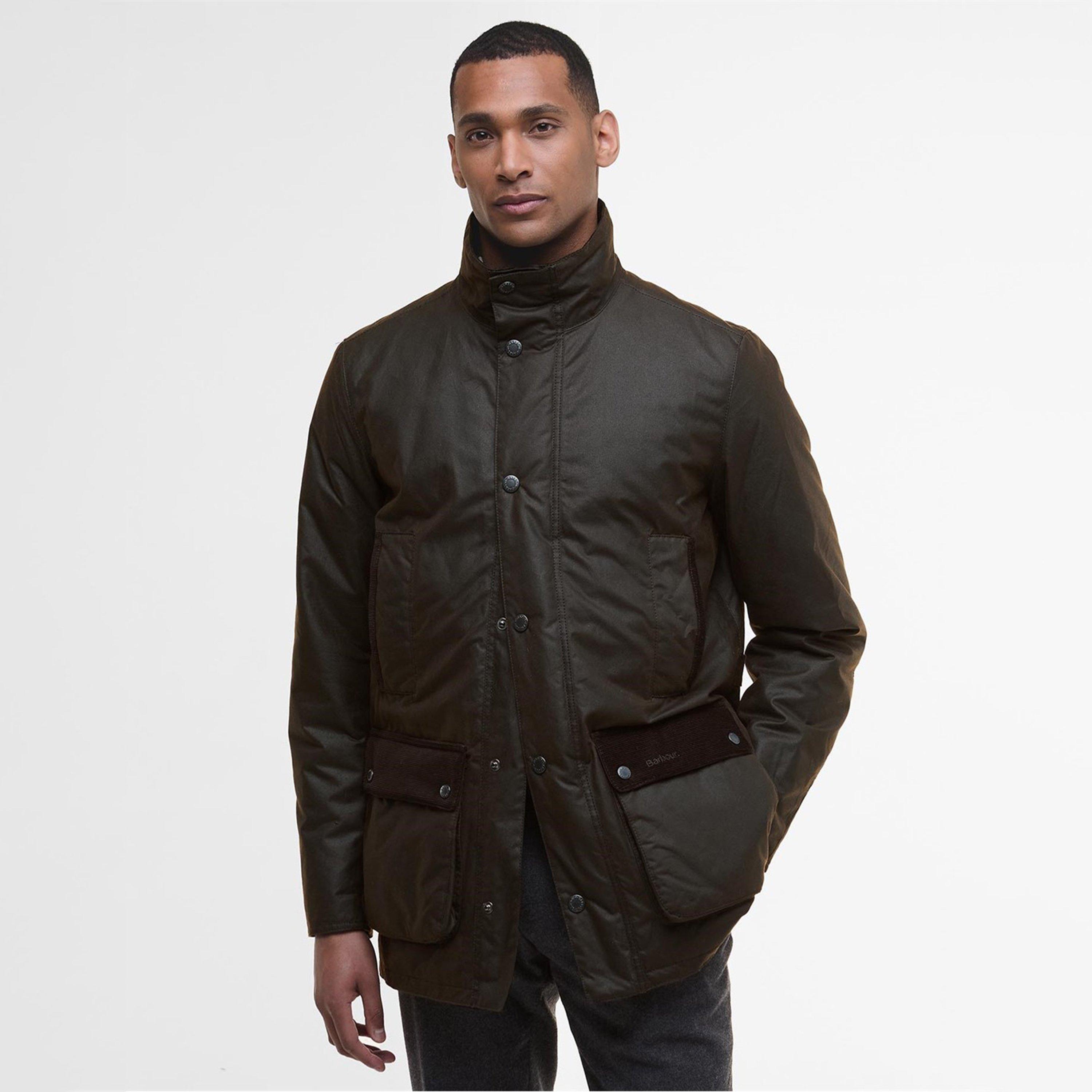 Dark Brown BR91 - Barbour - Men's Modern Border Water Resistant Long Sleeve Wax Jacket - 1