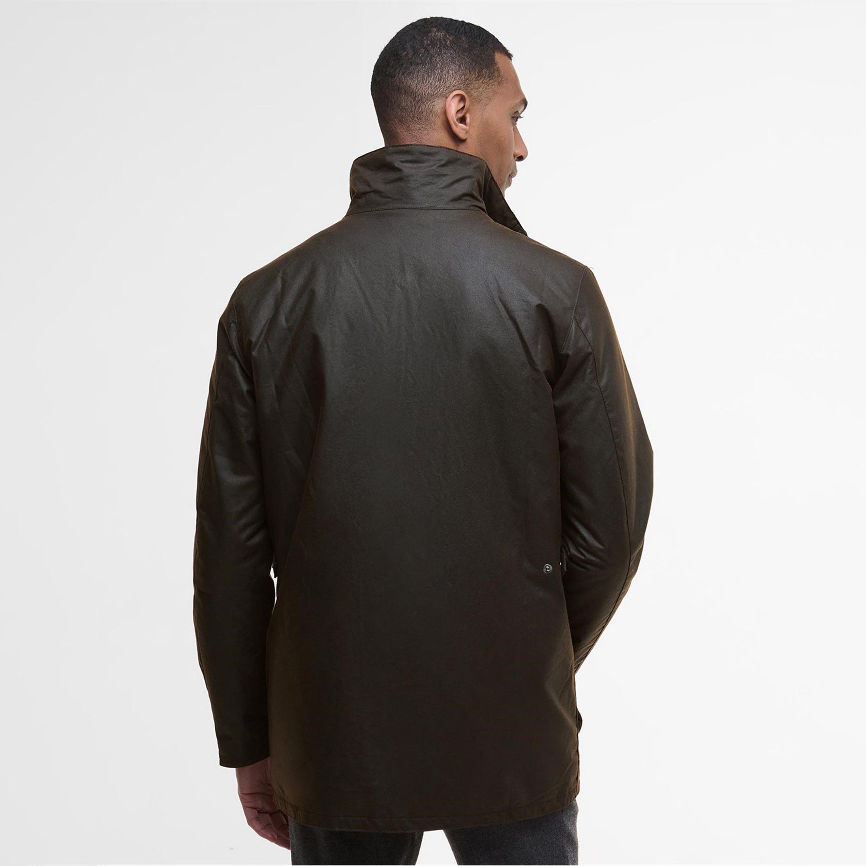 Dark Brown BR91 - Barbour - Men's Modern Border Water Resistant Long Sleeve Wax Jacket - 2