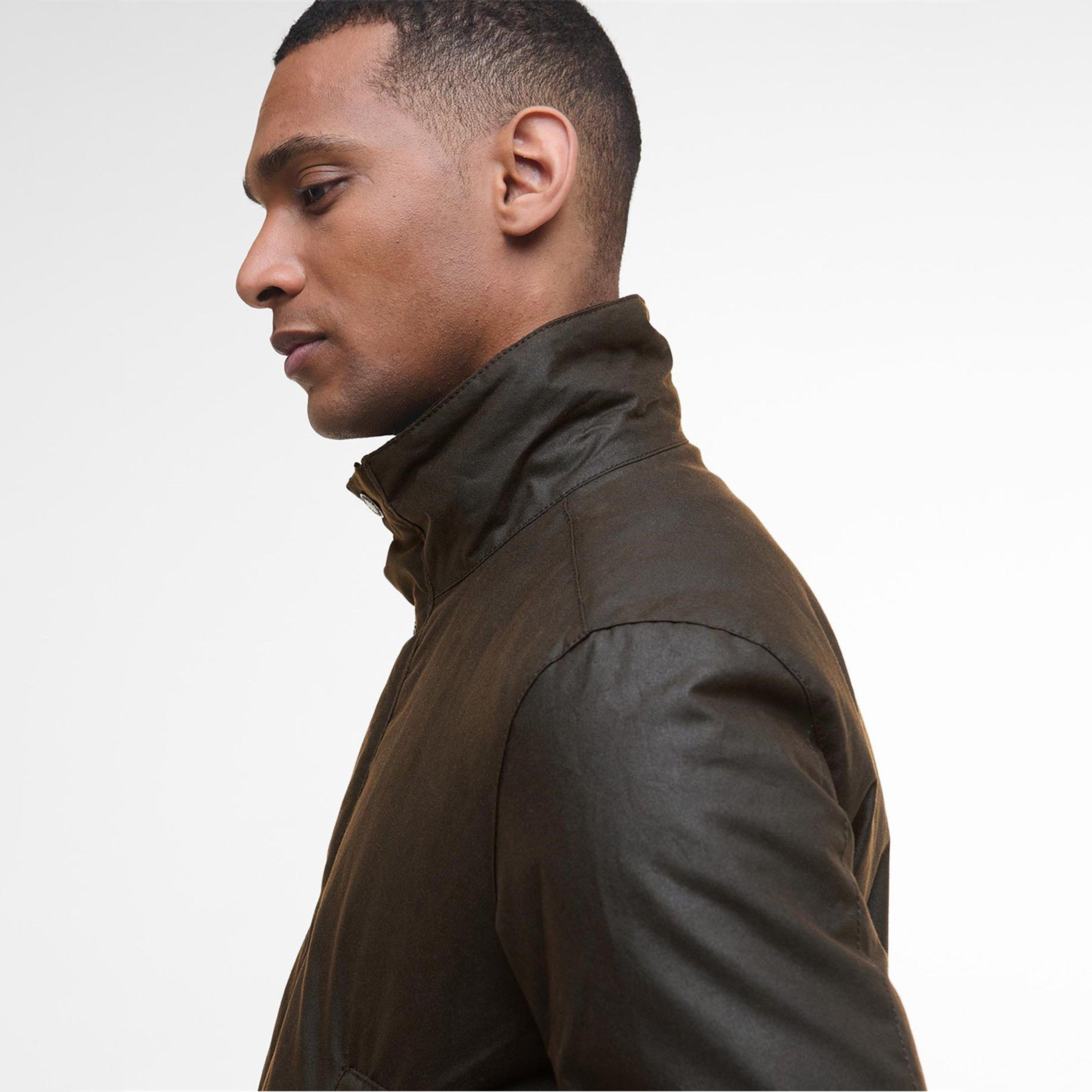 Dark Brown BR91 - Barbour - Men's Modern Border Water Resistant Long Sleeve Wax Jacket - 4