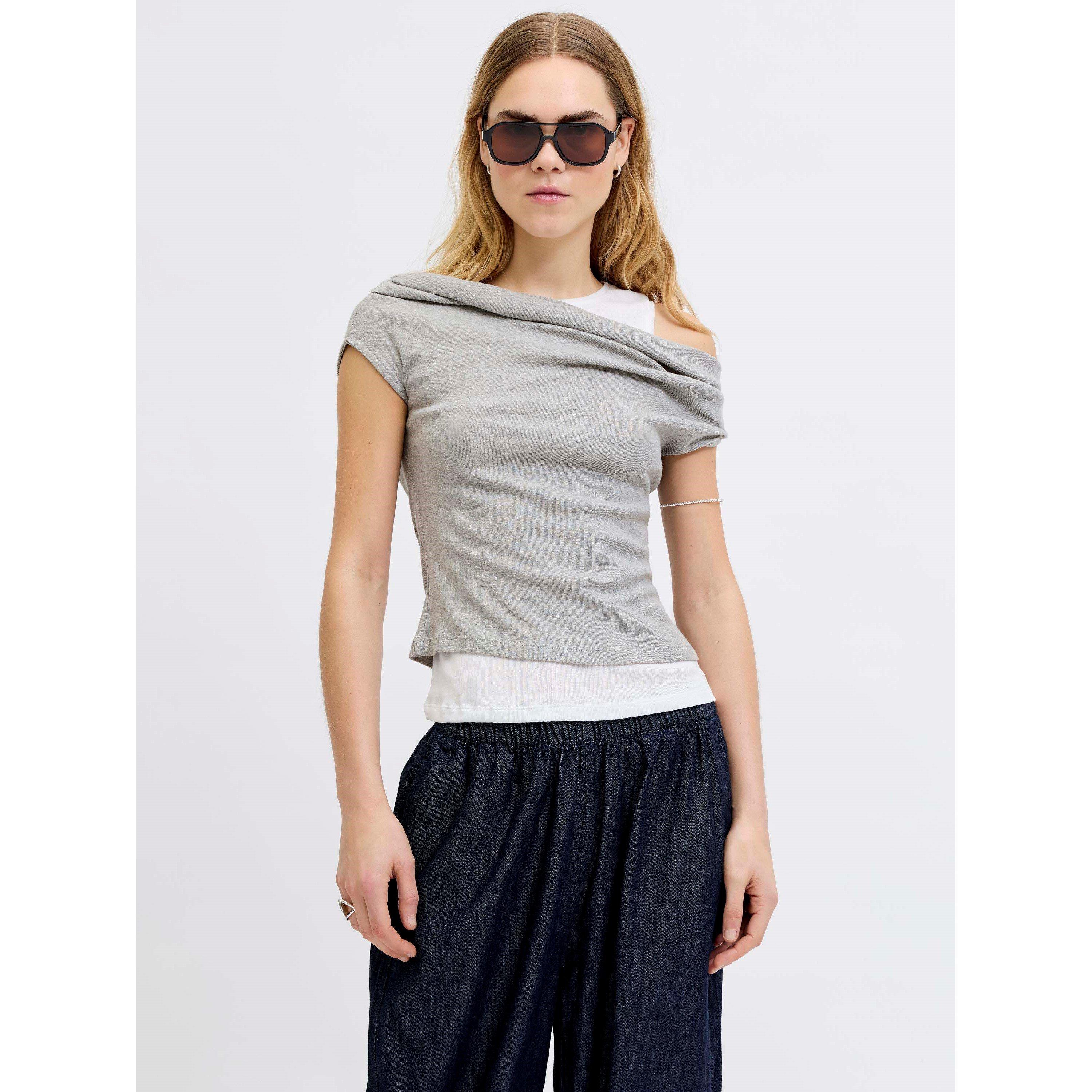 Lt Grey Melange - JJXX - JJXX Off Sh Layering Ld63 - 7