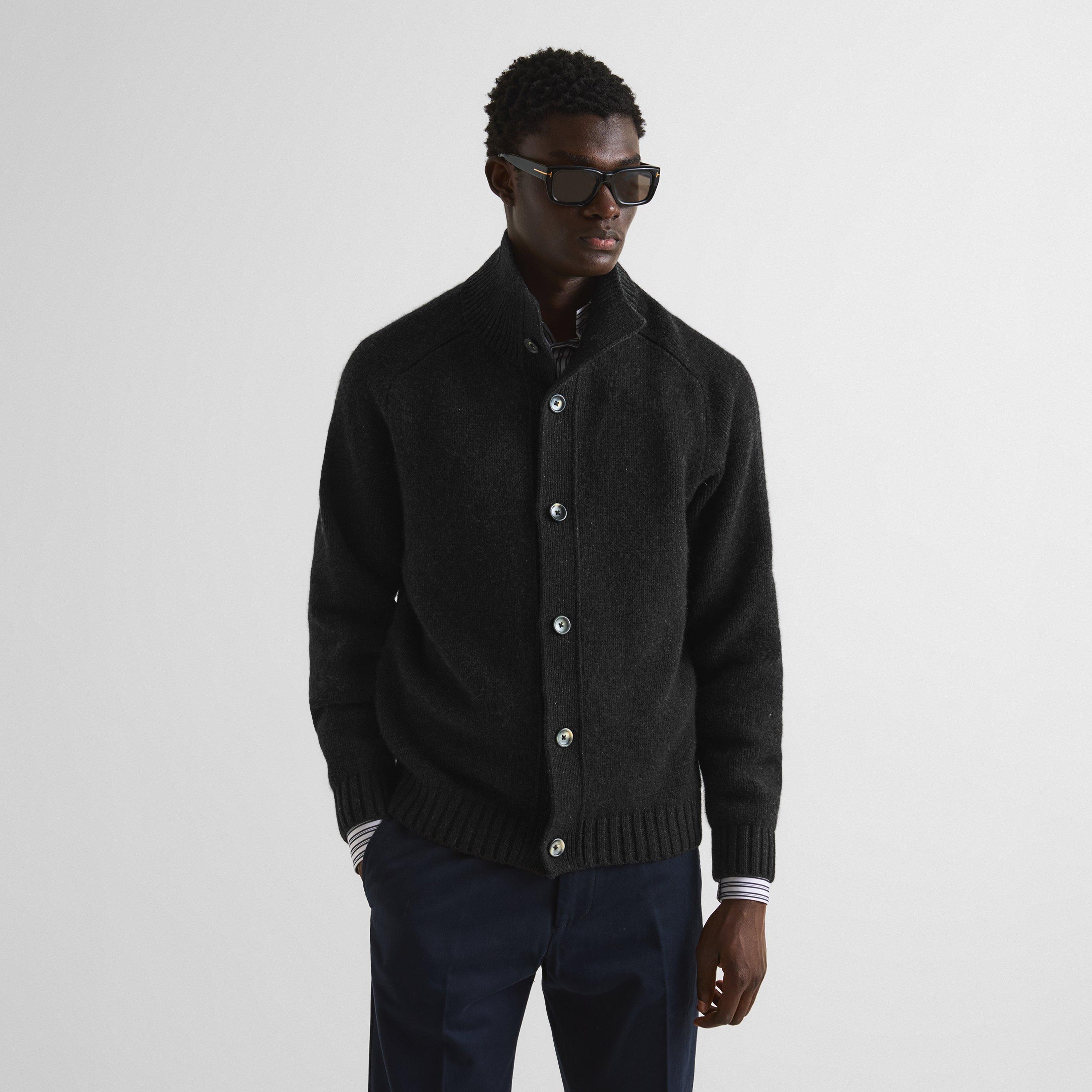 Shadow - Tom Ford - Men's Funnel-Neck Cashmere Cardigan - 3