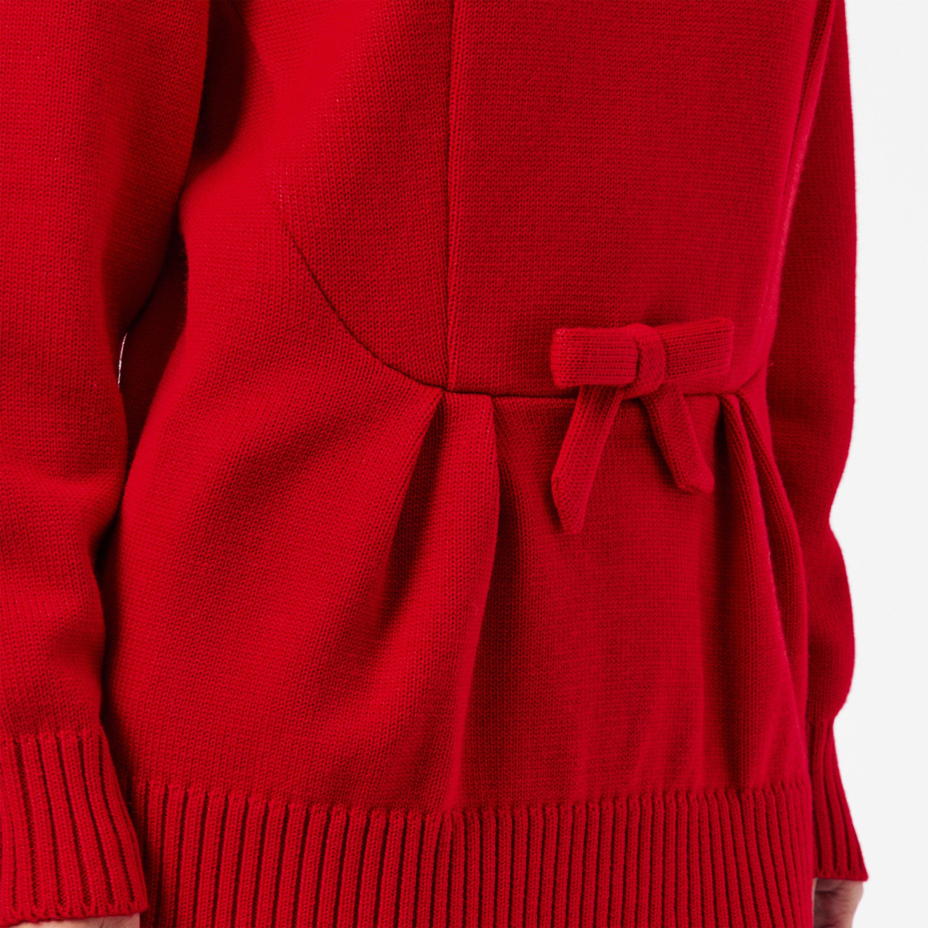 Rosso - Prada - Women's Oversized Knitted Crew Neck Jumper - 5