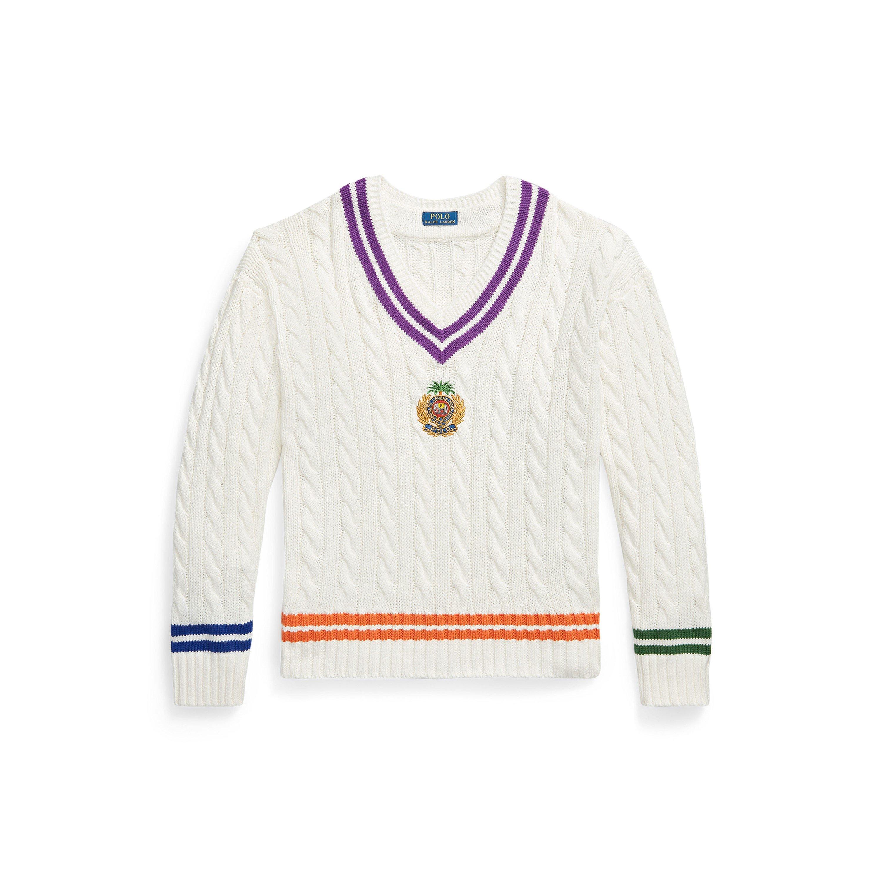 Polo Ralph Lauren Men's Cream Combo Crew Neck Jumper - L