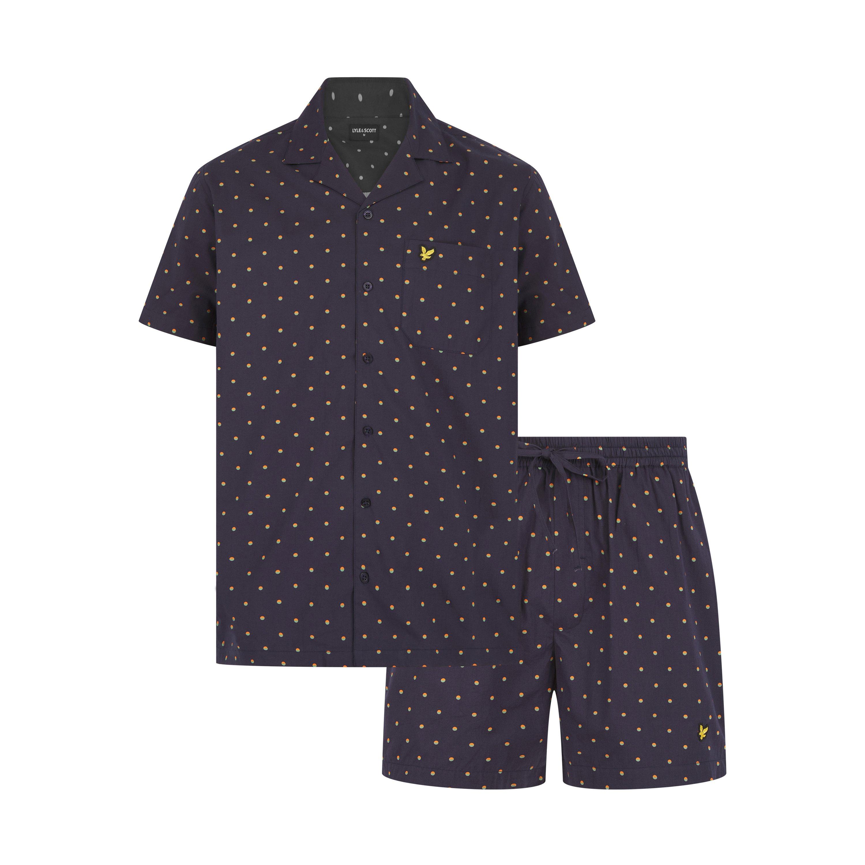 Lyle And Scott Men's Polka Dot Pyjama Short-Sleeve Top - Peacoat - M