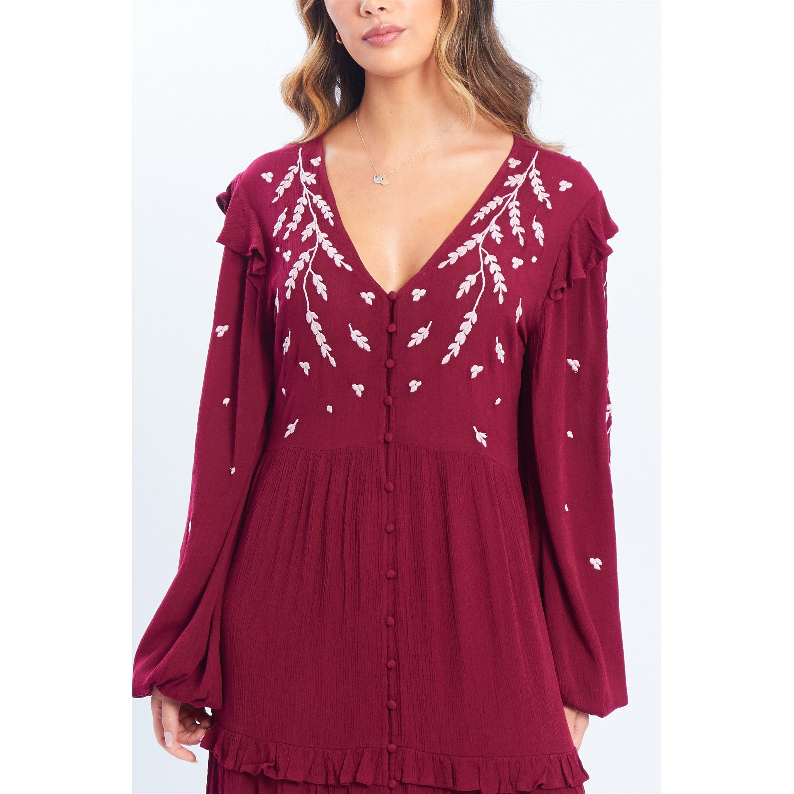 Bourgondië - Be You - Embroidered Maxi Dress - 4