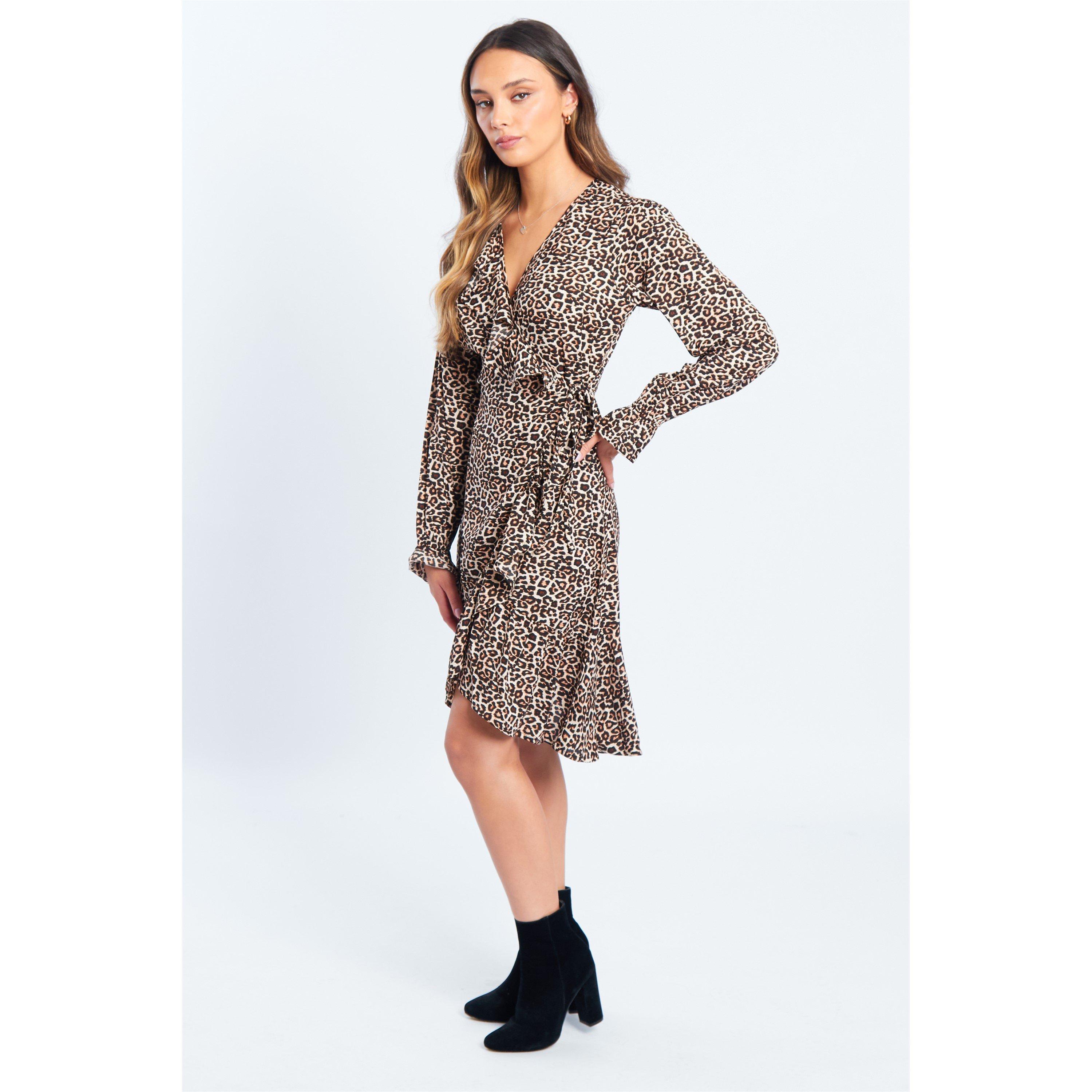 Luipaardprint - Be You - Leopard Ruffle Wrap Mini Dress - 2