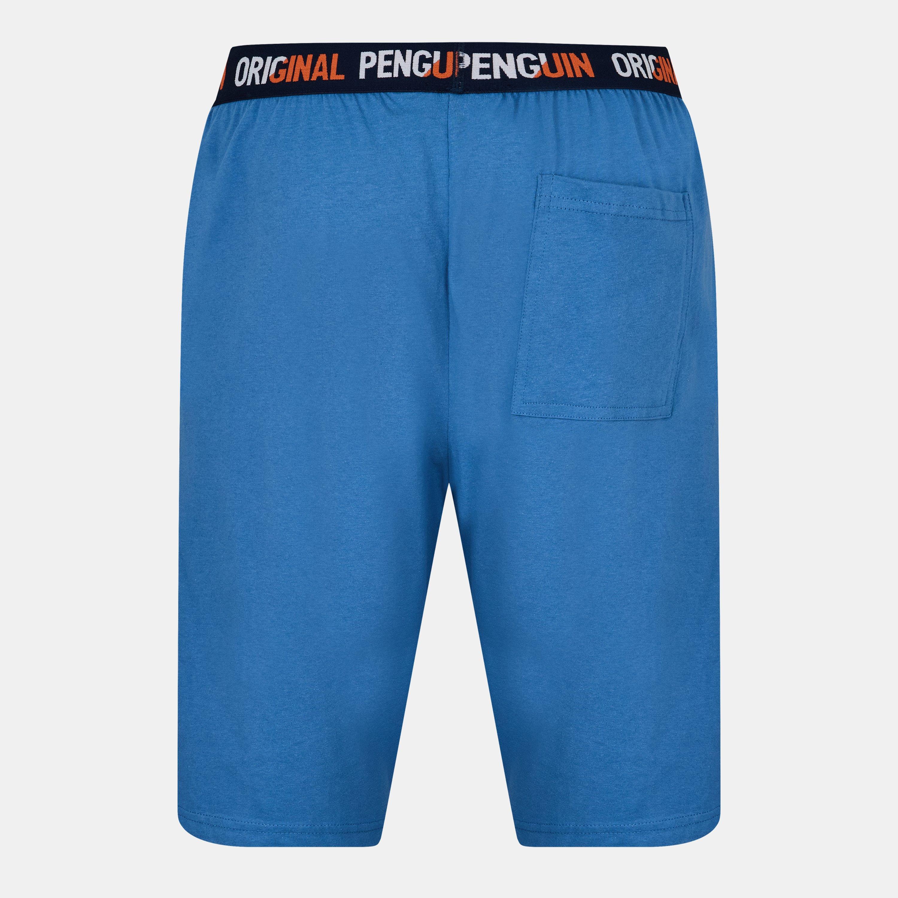 Blue - Penguin - 1Pk Lounge Shorts Slim Leg Mens - 2