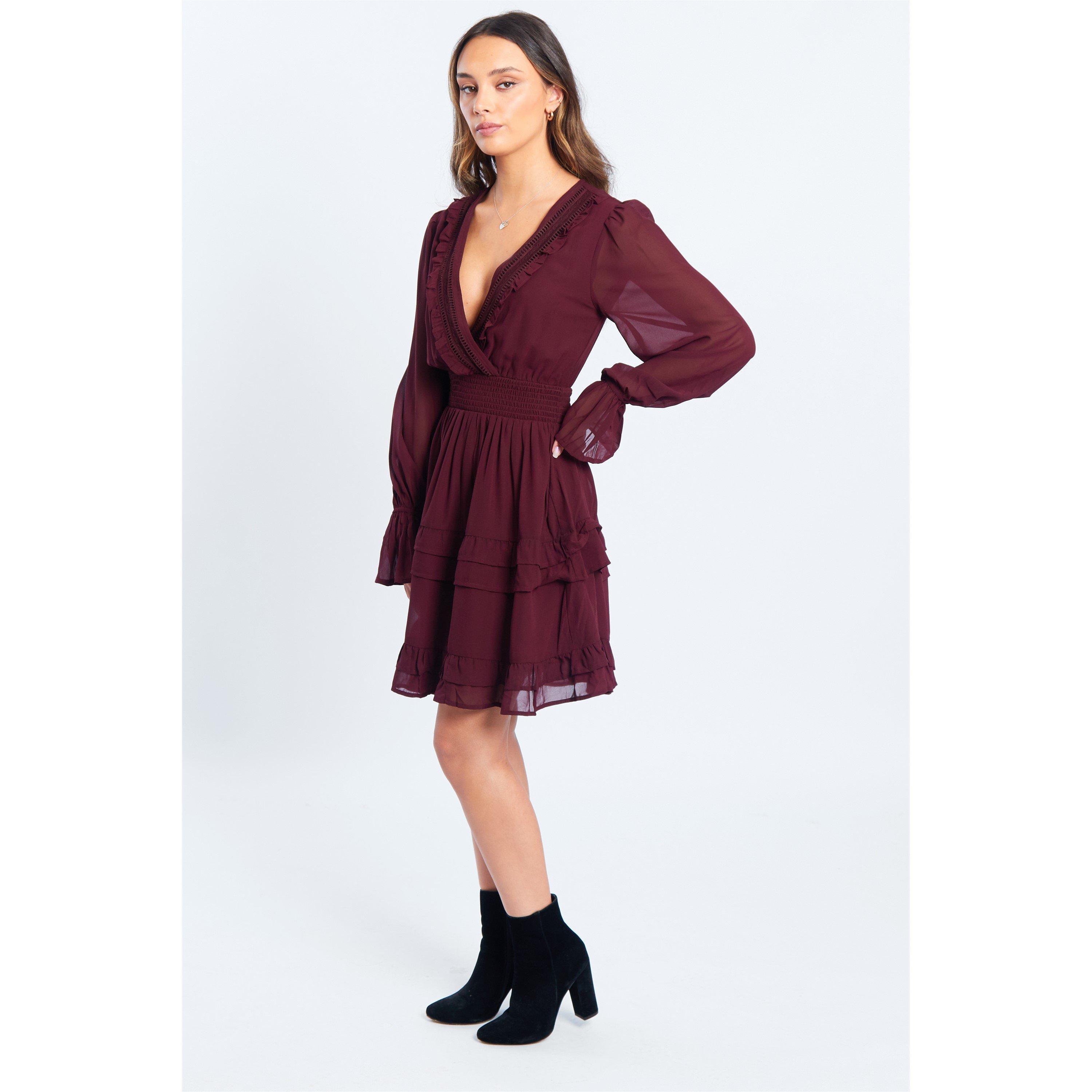 Borgonha - Be You - Women's Lace Trim Mini Dress - 2