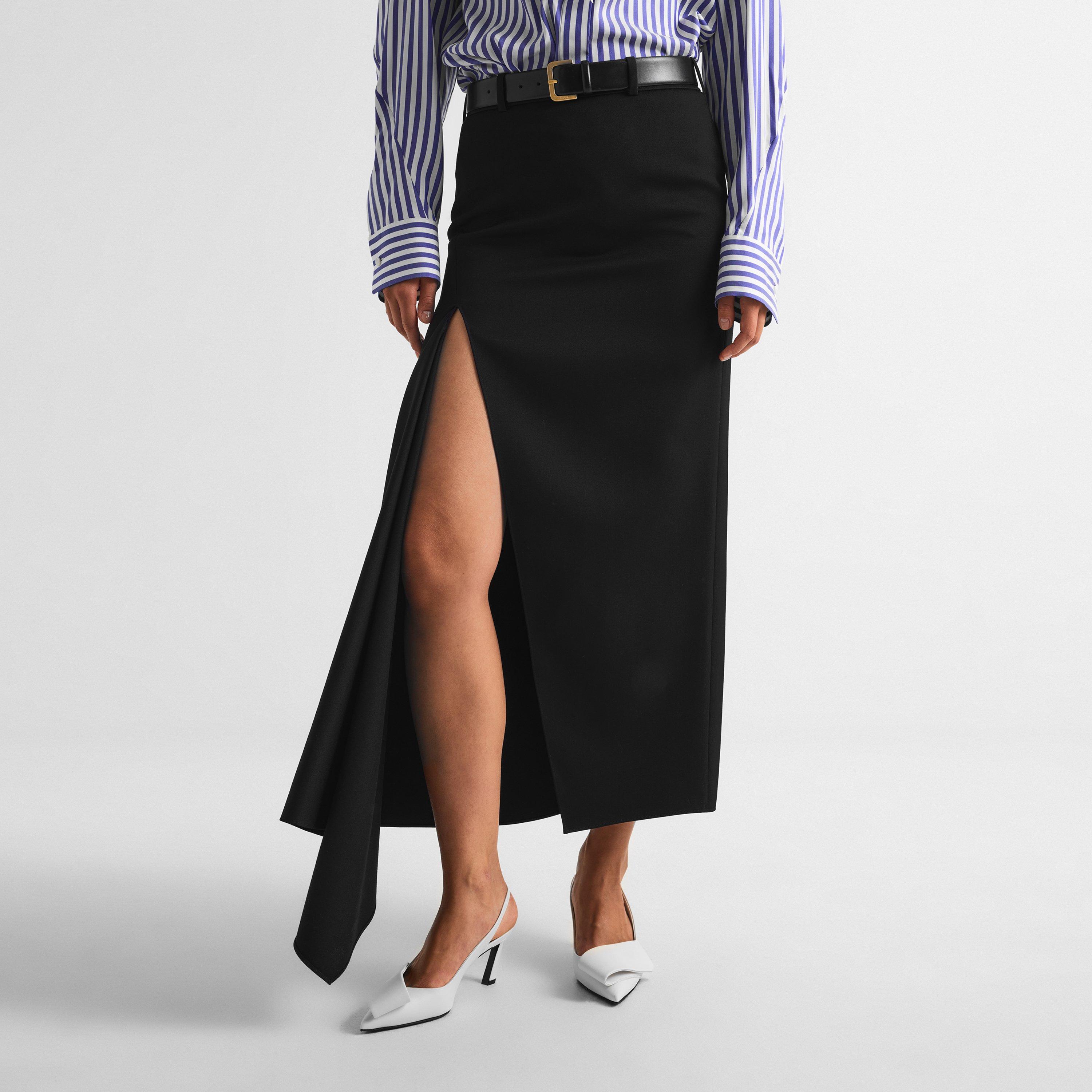 Black - GIVENCHY - GIV Slashed Skirt Ld64 - 3