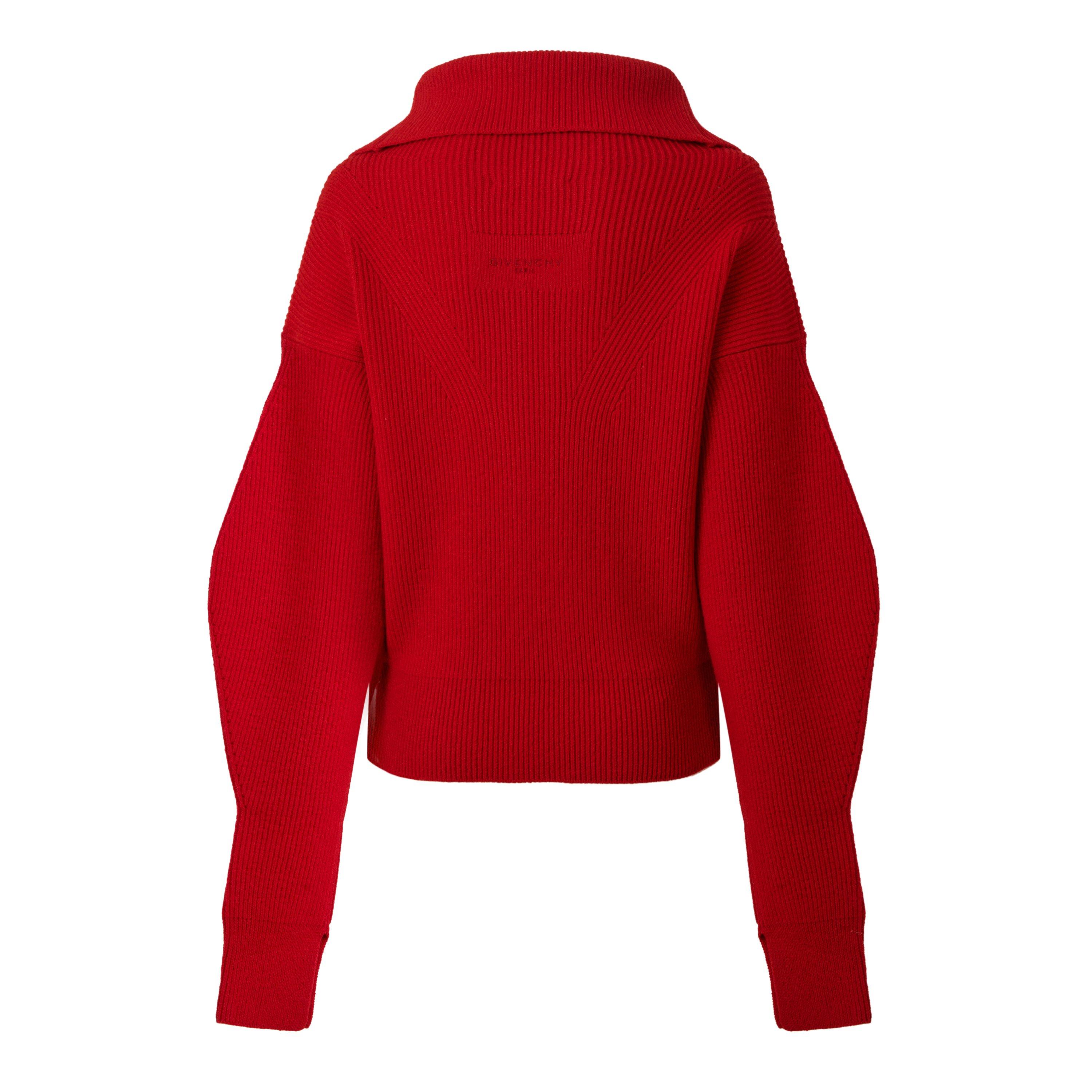 Red - GIVENCHY - GIV High Neck Cardig Ld64 - 2
