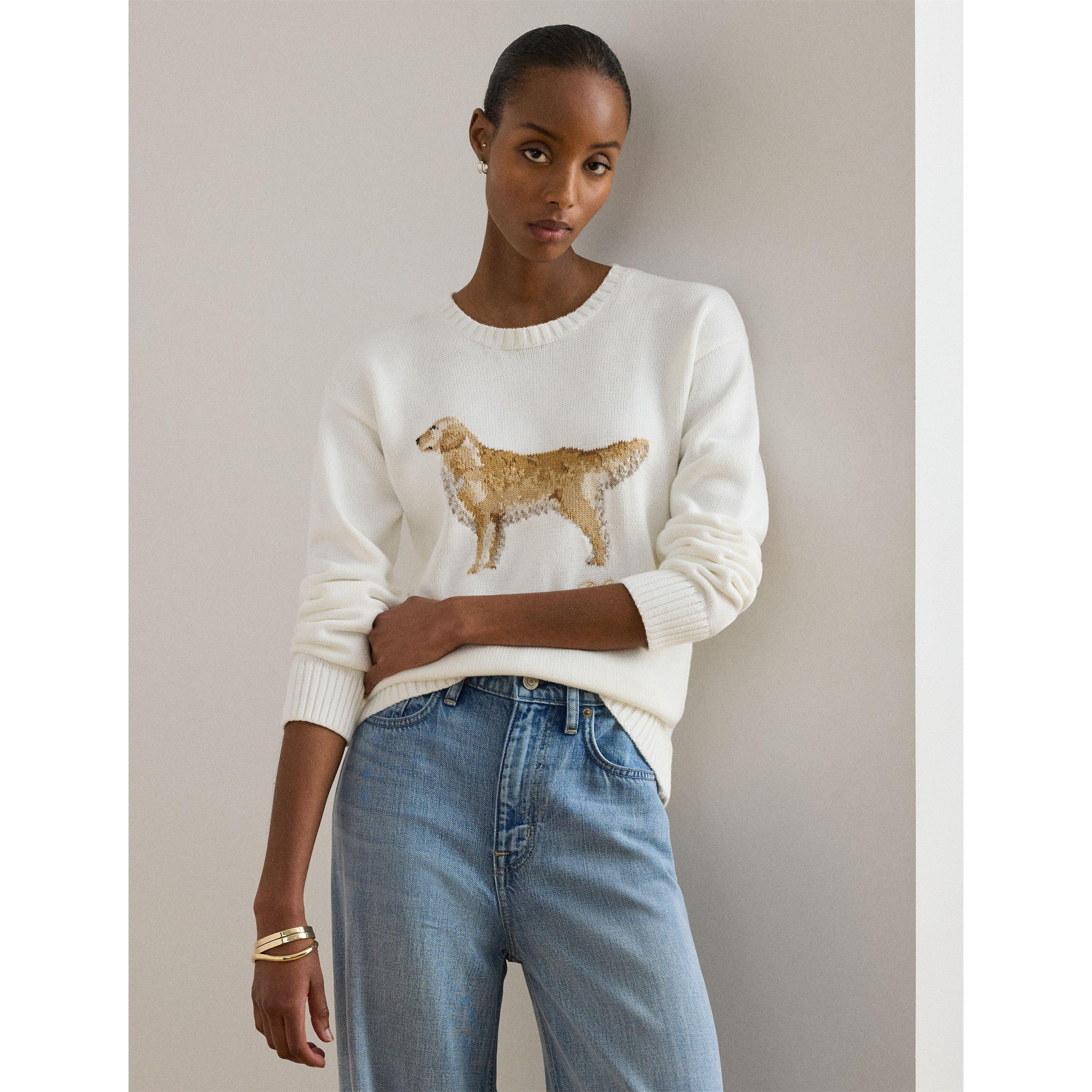 WHITE MULTI - Lauren by Ralph Lauren - Women's Crew Neck Jumper - 2