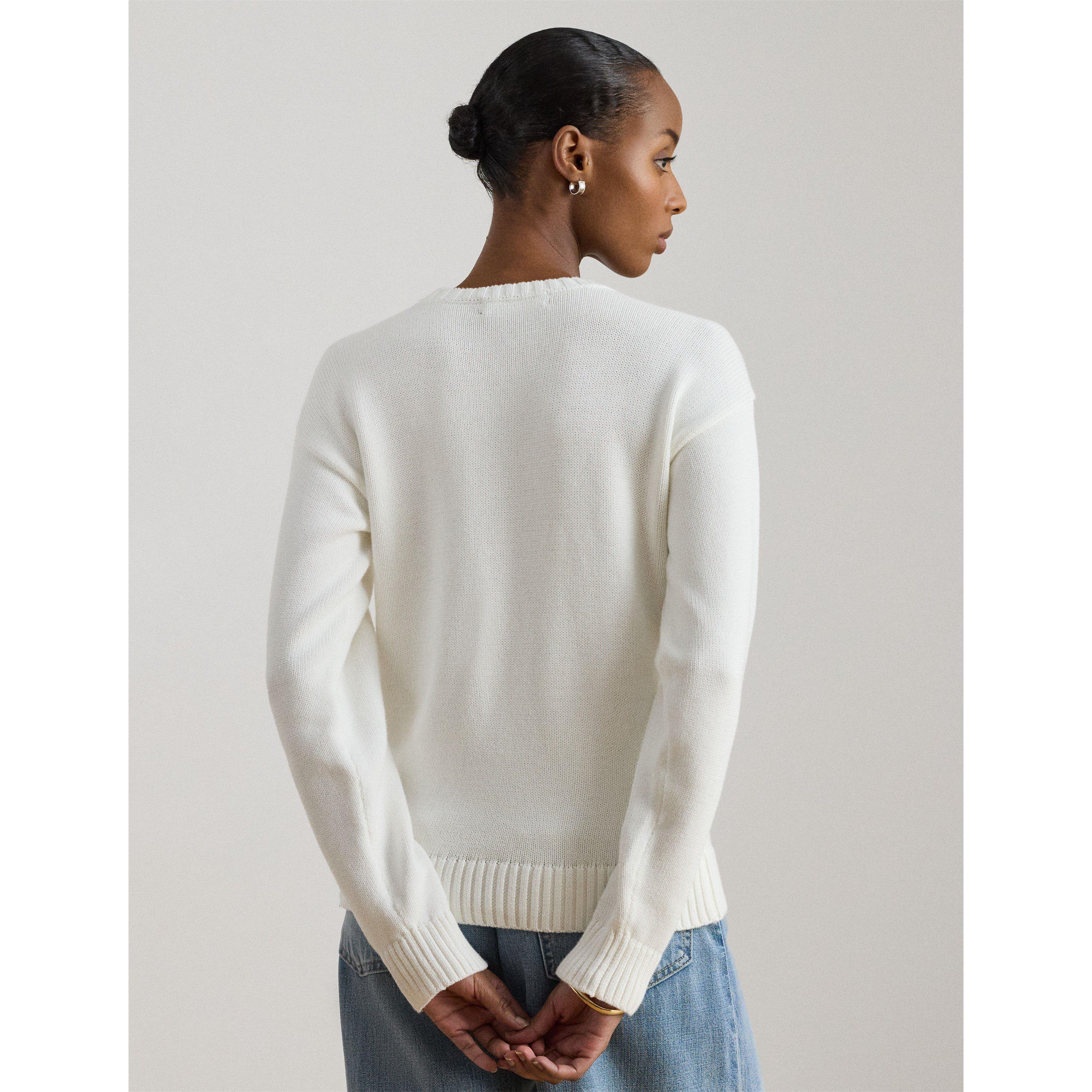 WHITE MULTI - Lauren by Ralph Lauren - Women's Crew Neck Jumper - 3