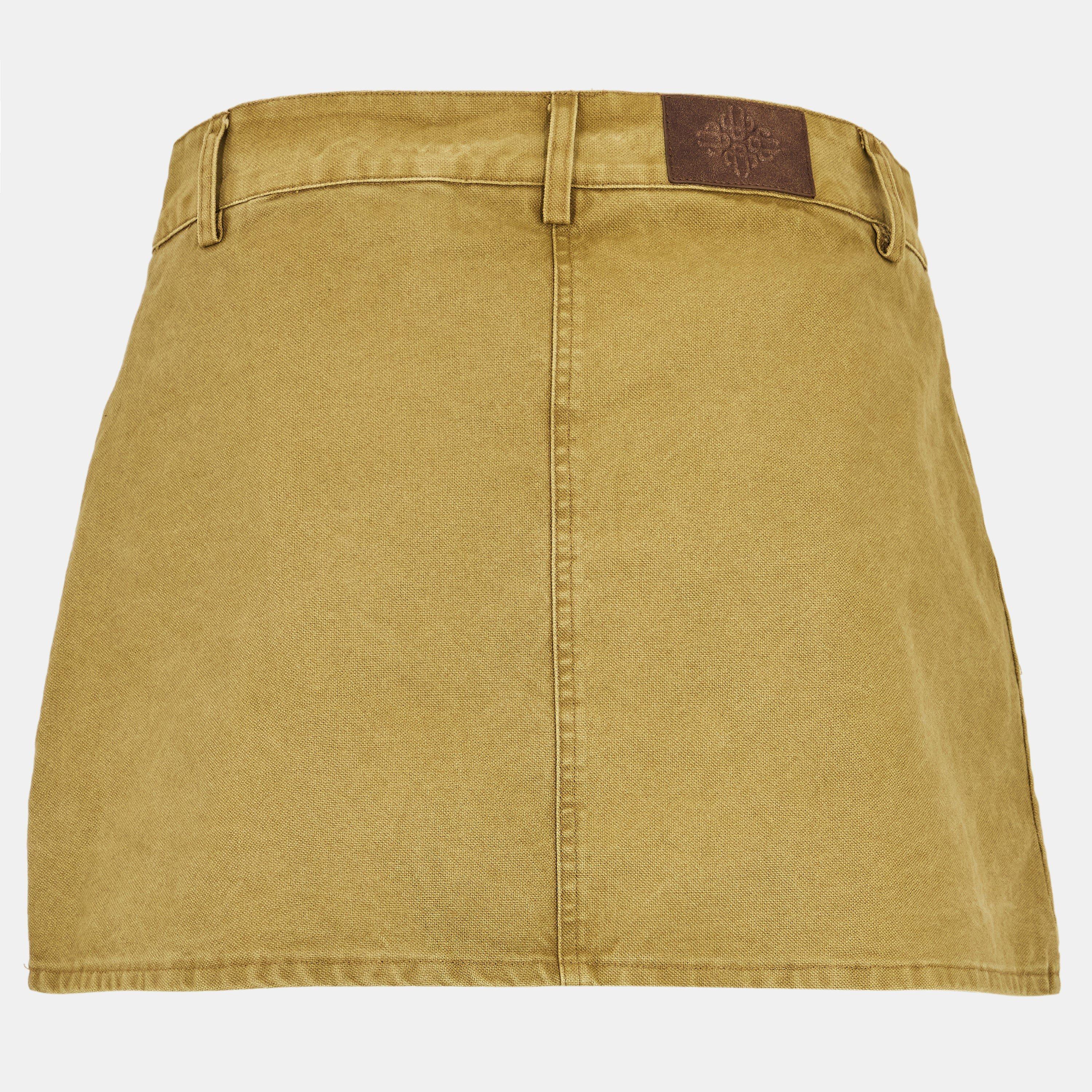 Khaki - The Couture Club - Women's Trucker Mini Skirt - 2