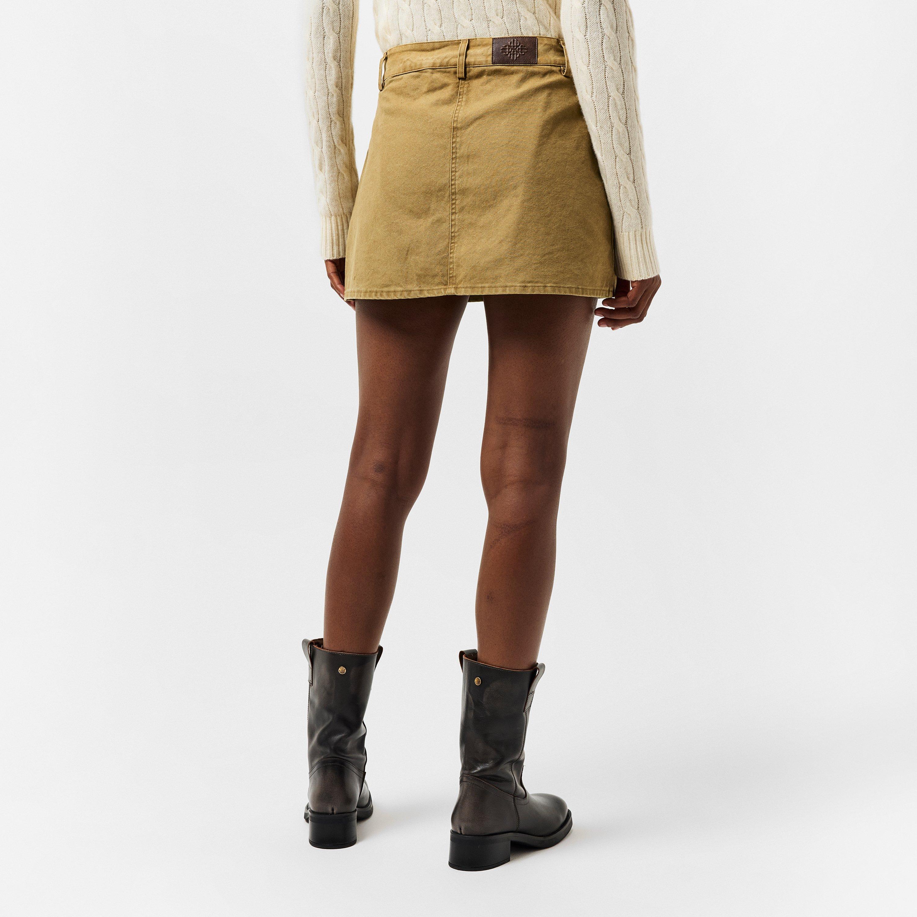 Khaki - The Couture Club - Women's Trucker Mini Skirt - 4