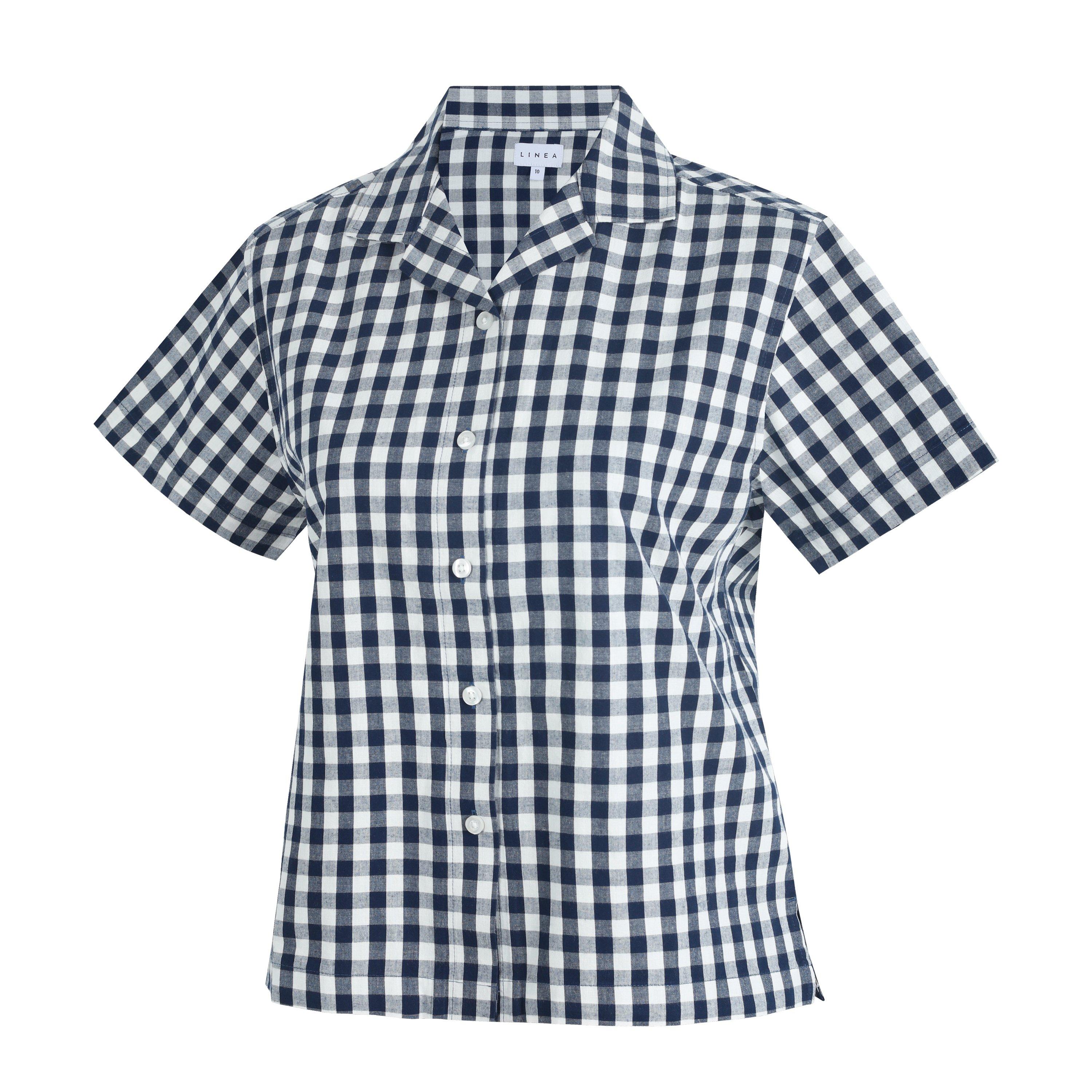 Navy/White - Linea - Women's Pyjama Short-Sleeve Top - 2