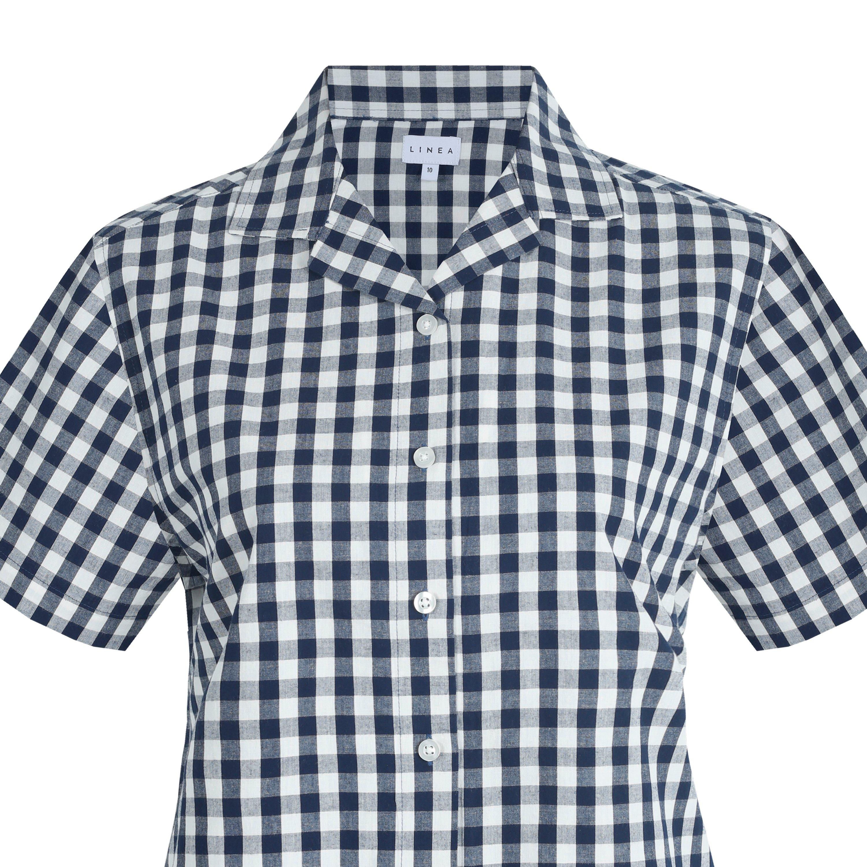 Navy/White - Linea - Women's Pyjama Short-Sleeve Top - 4