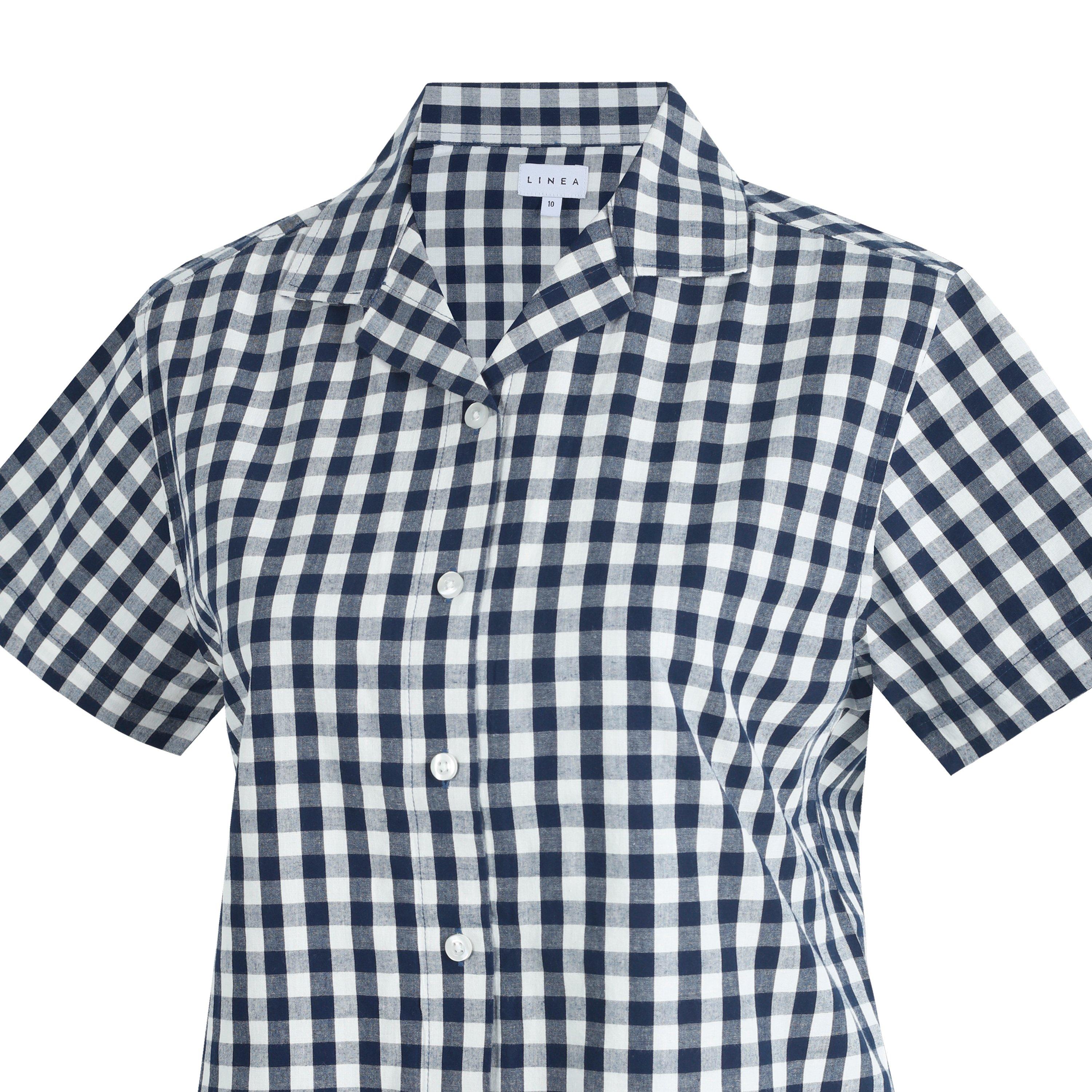 Navy/White - Linea - Women's Pyjama Short-Sleeve Top - 5