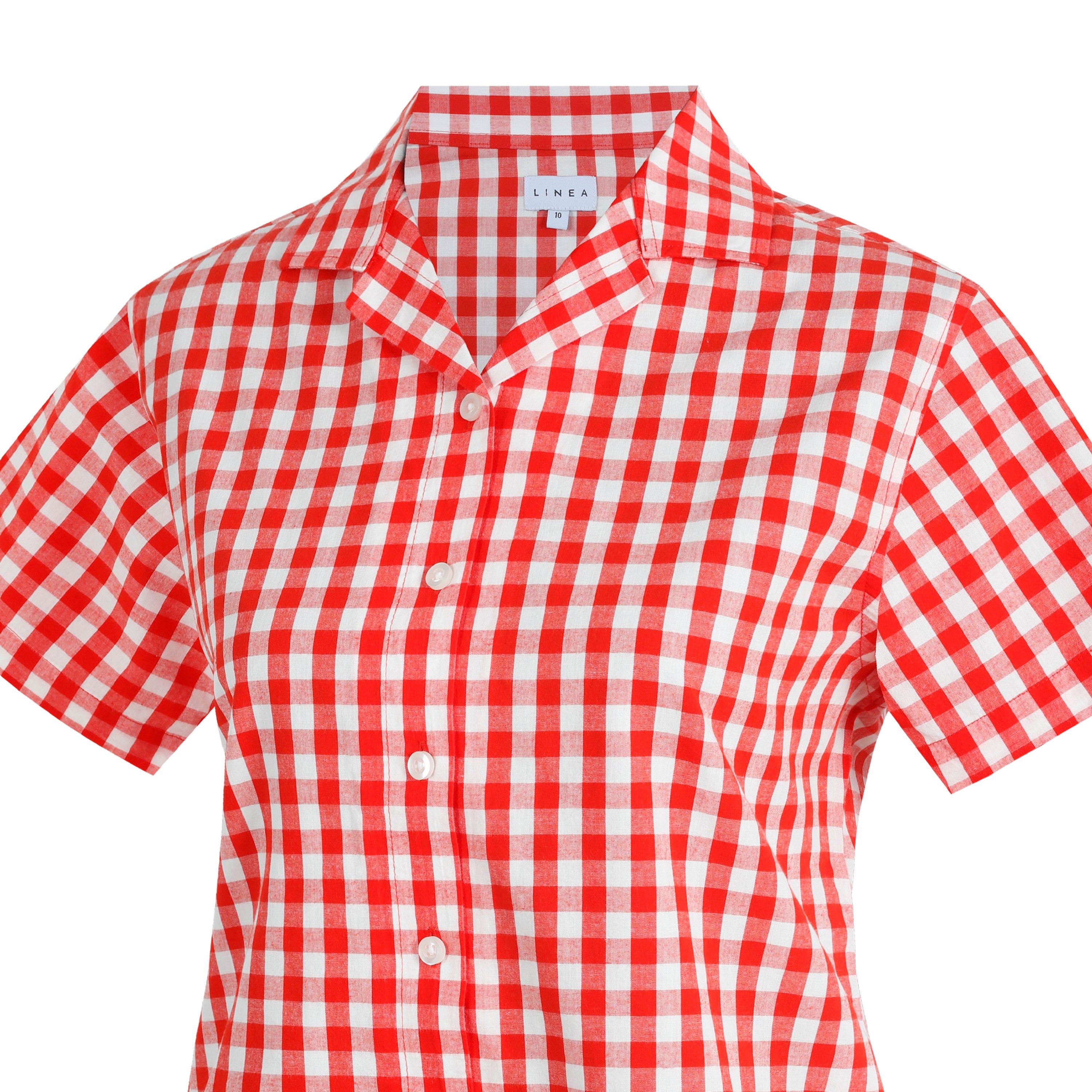 Rød/Hvid - Linea - Pyjama Short-Sleeve Top - 5