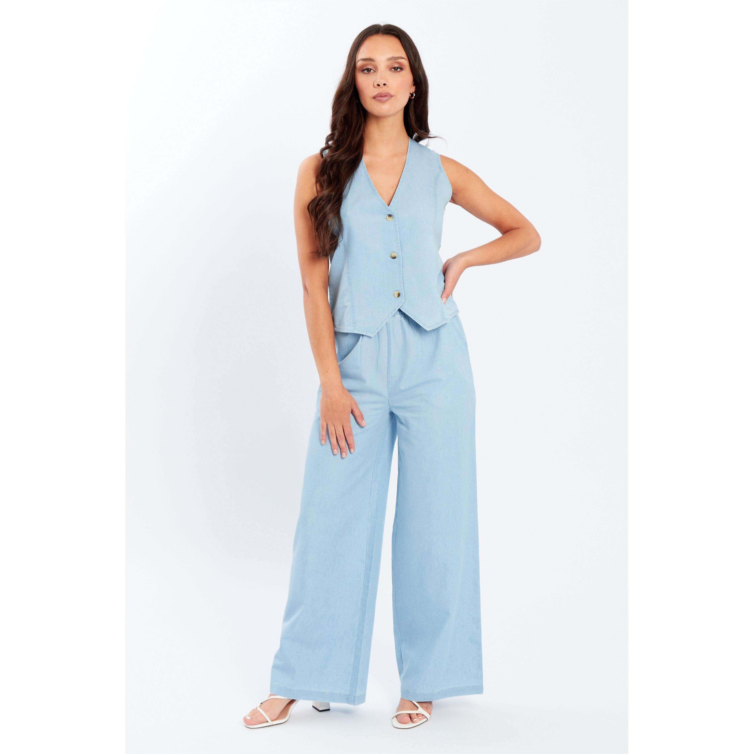 Light Blue - Be You - Women's Chambray Waistcoat - 1