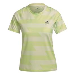 adidas rose Fast Allover Print T-Shirt Womens