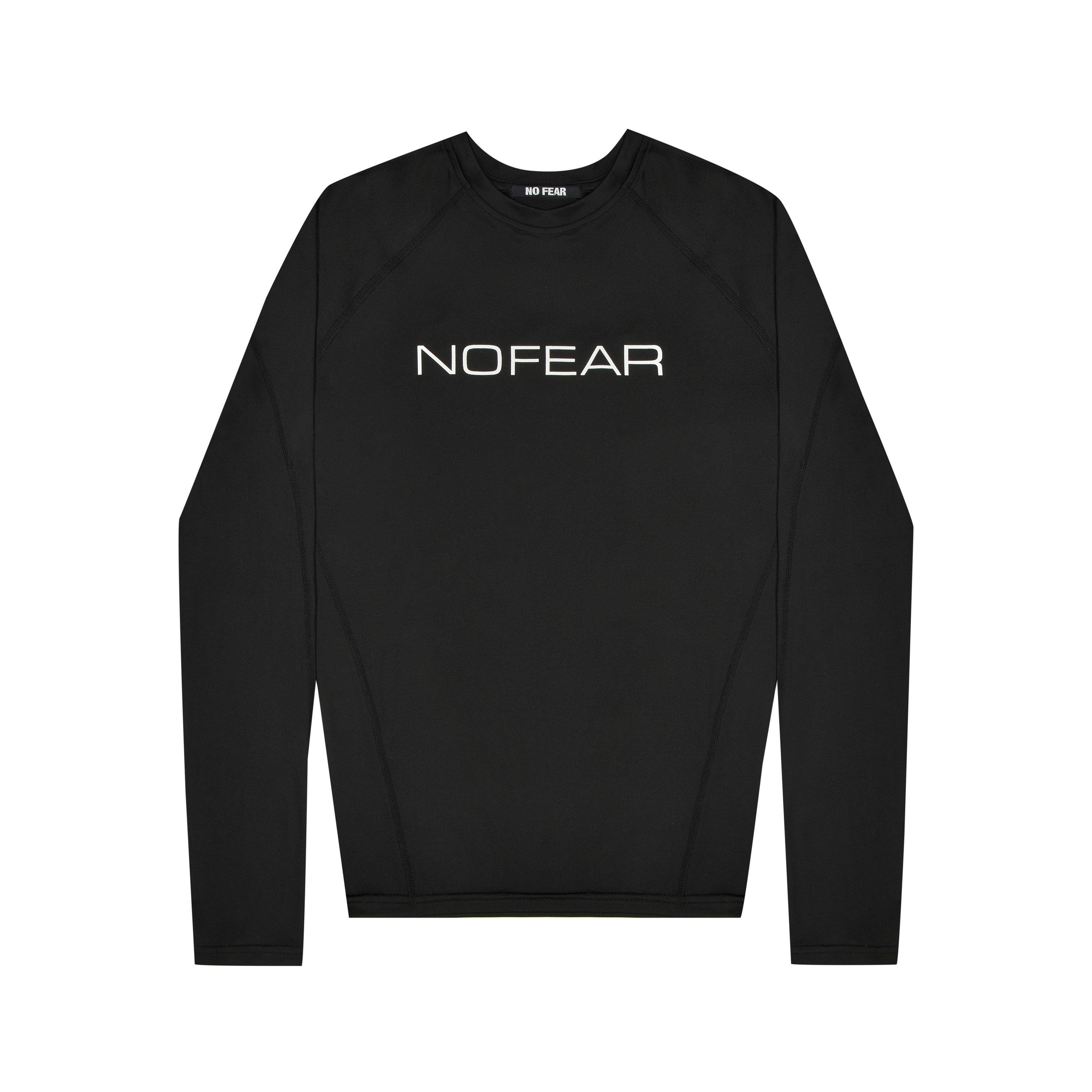 Black - No Fear - Mens Compression Long Sleeve T-Shirt - 1