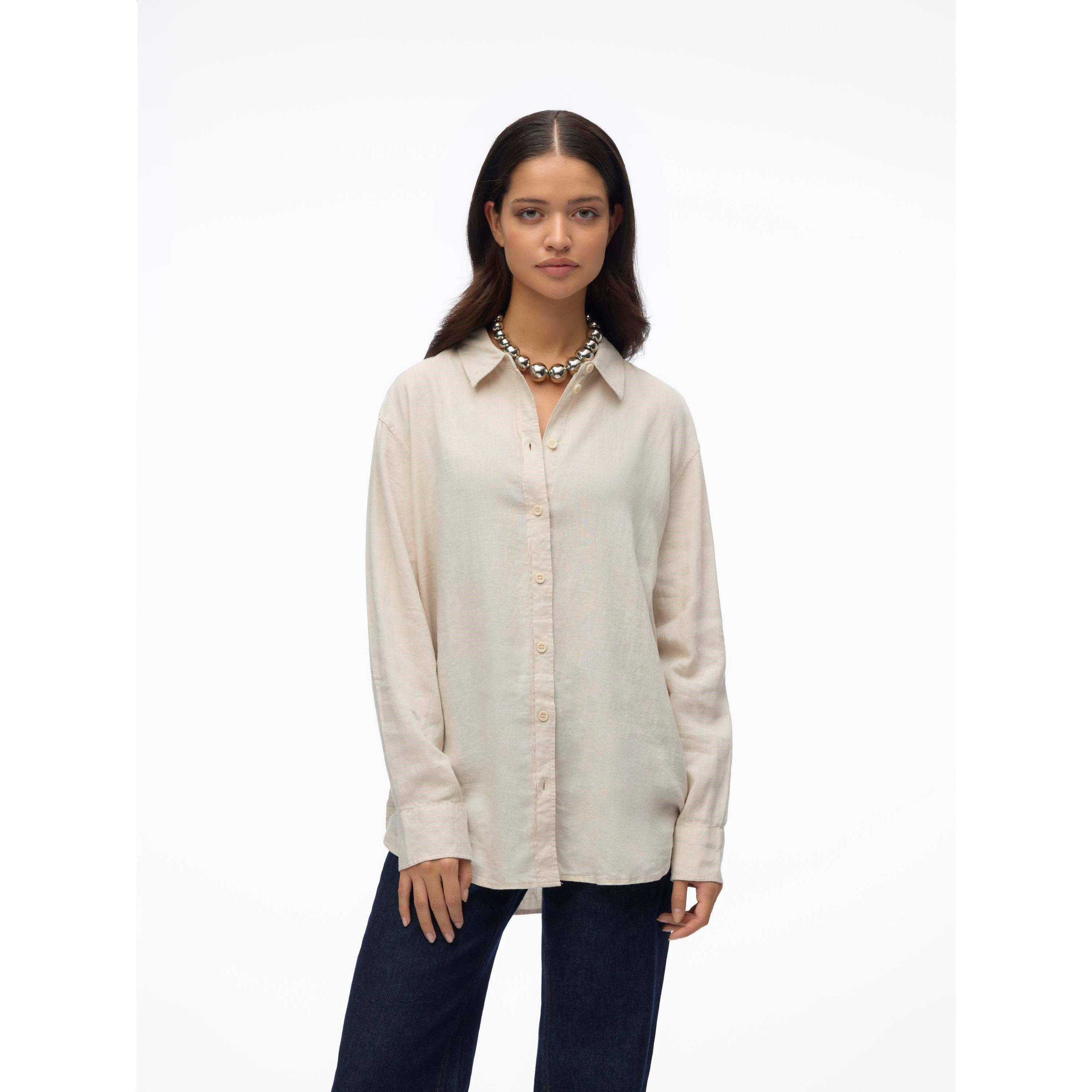 Moonbeam - Vero Moda - Long Sleeve Plain Shirt - 2