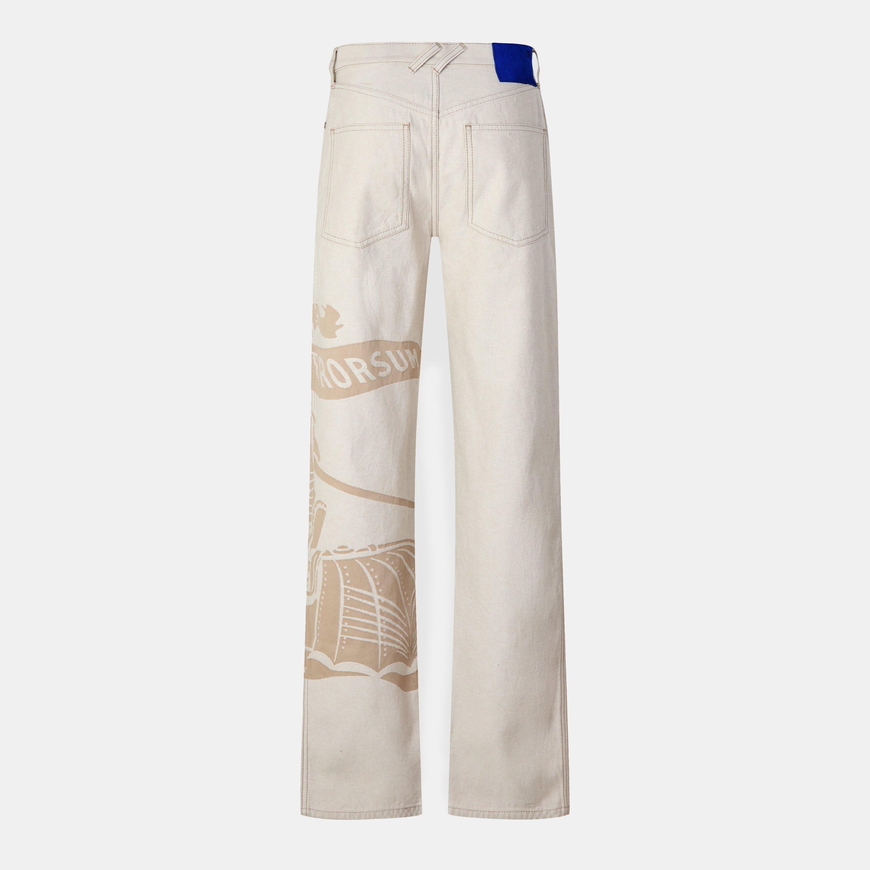 Beige - Burberry - Women's Burb Wide Leg Jeans - 2