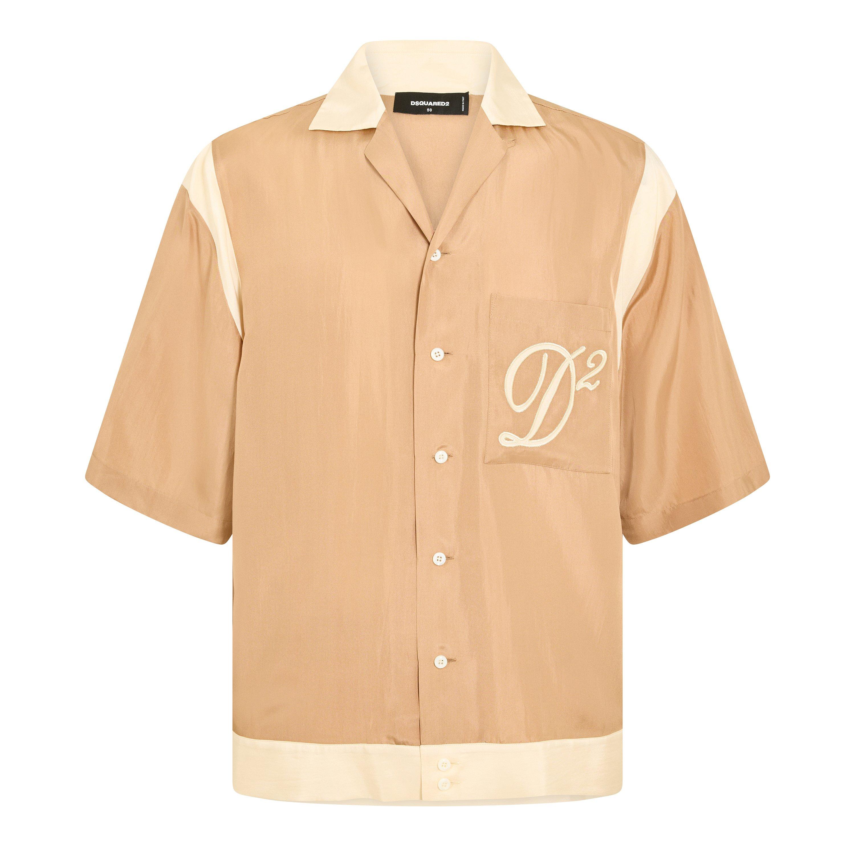 DSquared2 Men's DSQ Short Sleeve Bowling Shirt - Walnut - XL