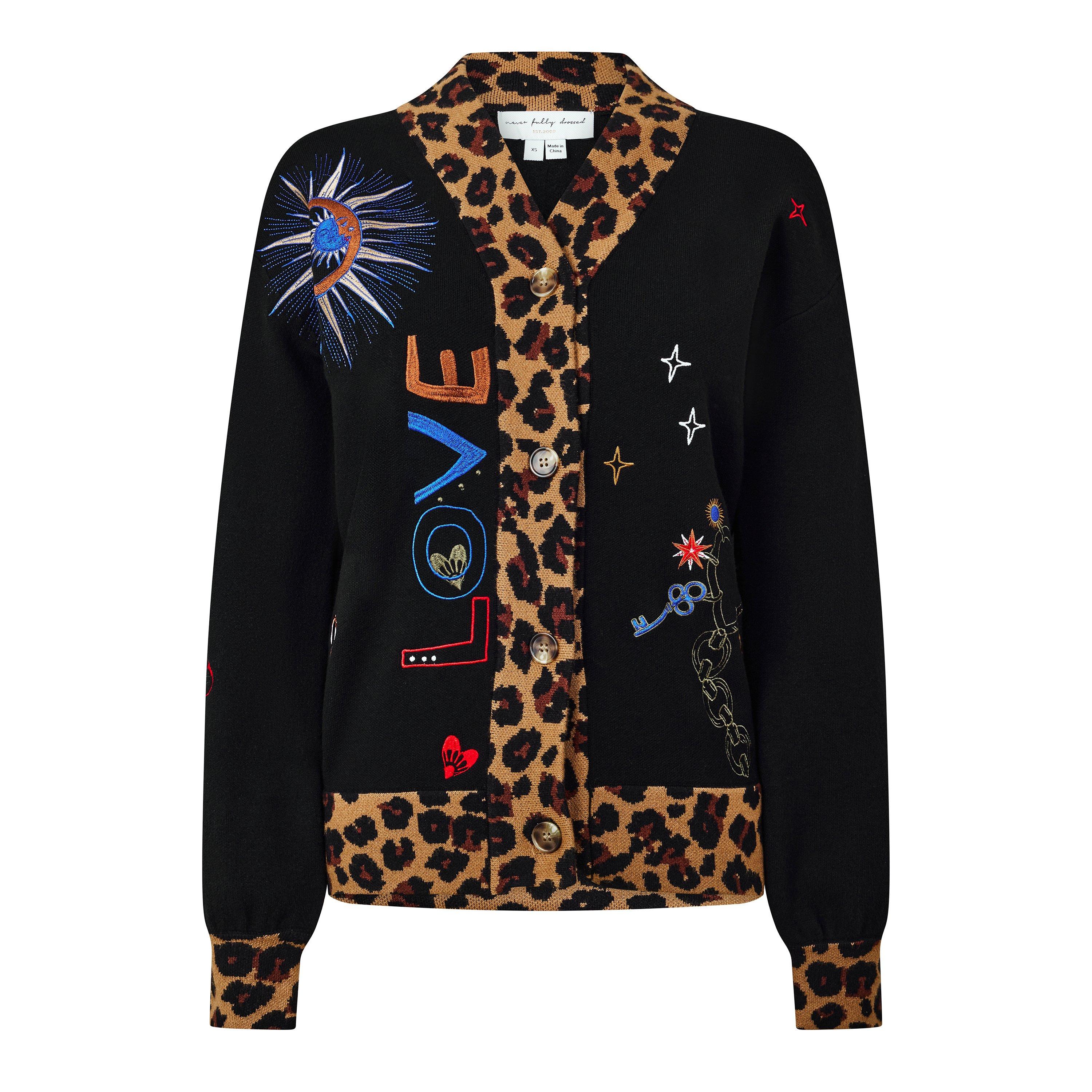 Black - Never Fully Dressed - Women's Amore Embroidered Long-Sleeve Cardigan - 1