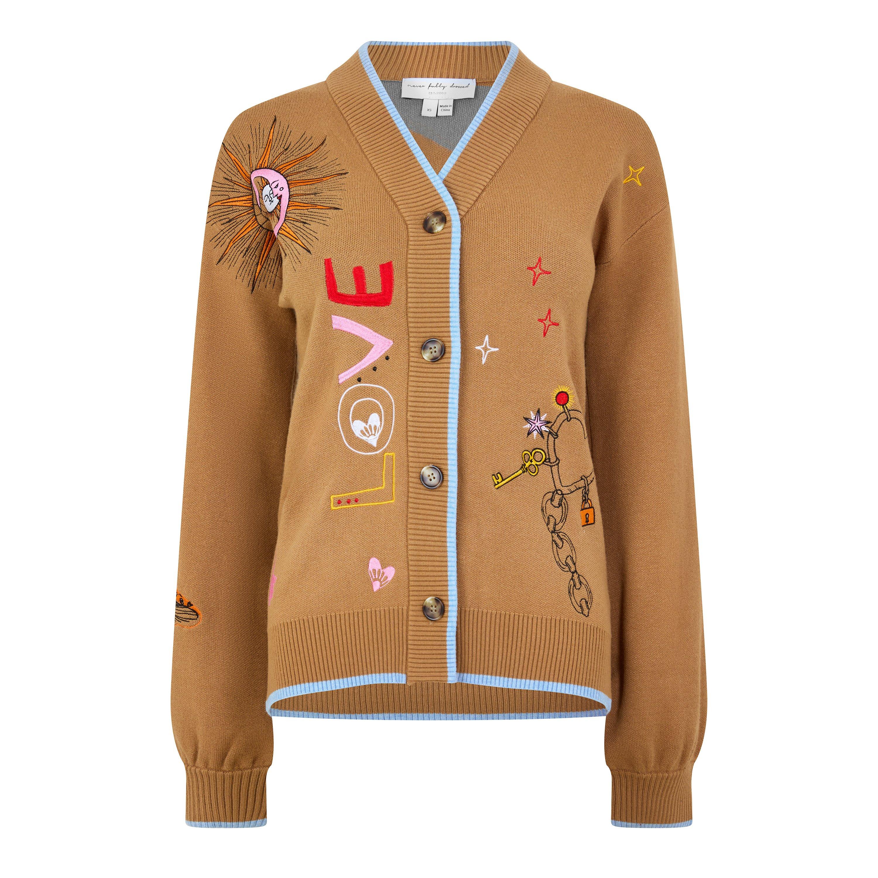 Never Fully Dressed Women's Amore Embroidered Long-Sleeve Cardigan