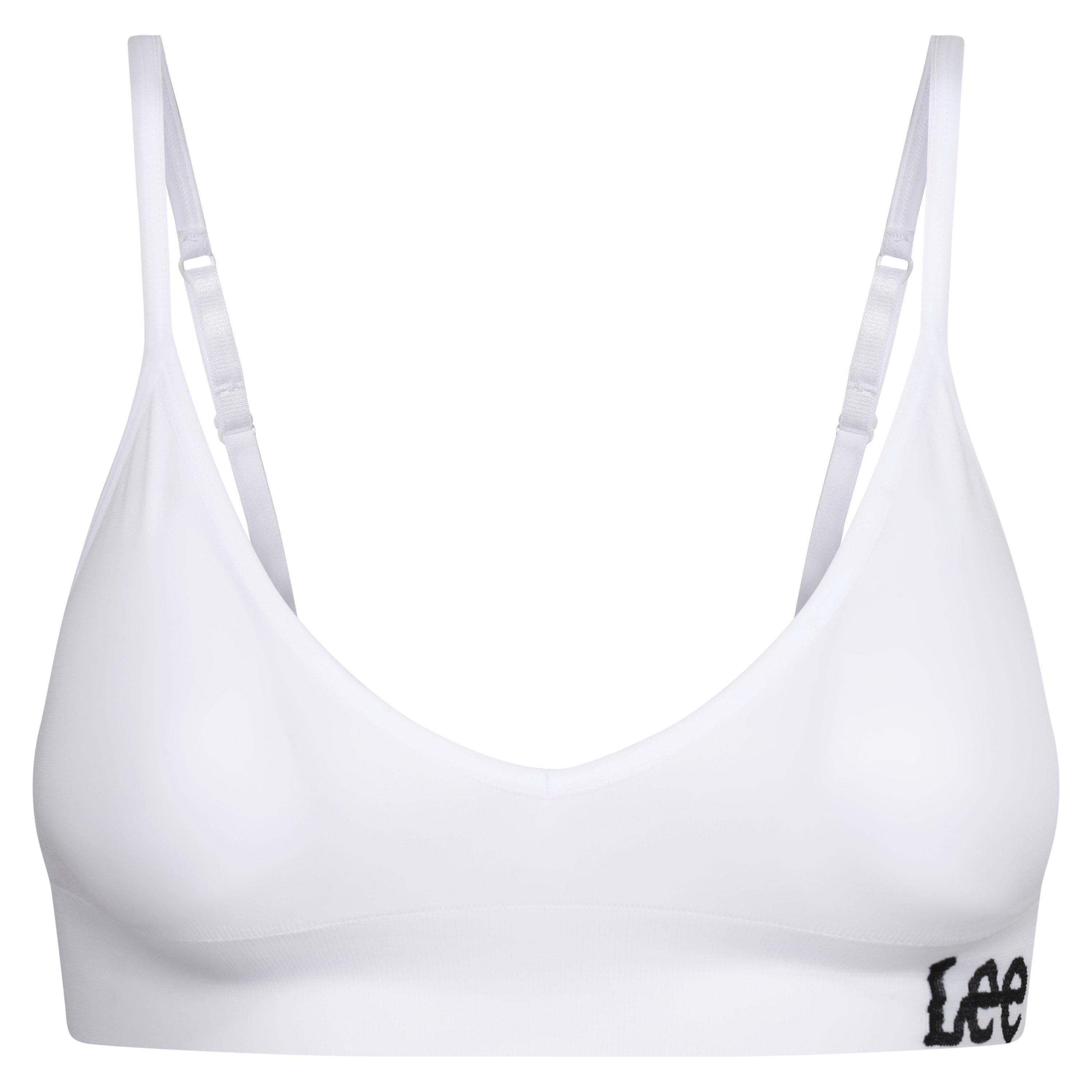 White - Lee - Women's Seamless Cropped Jersey Bralette - 1