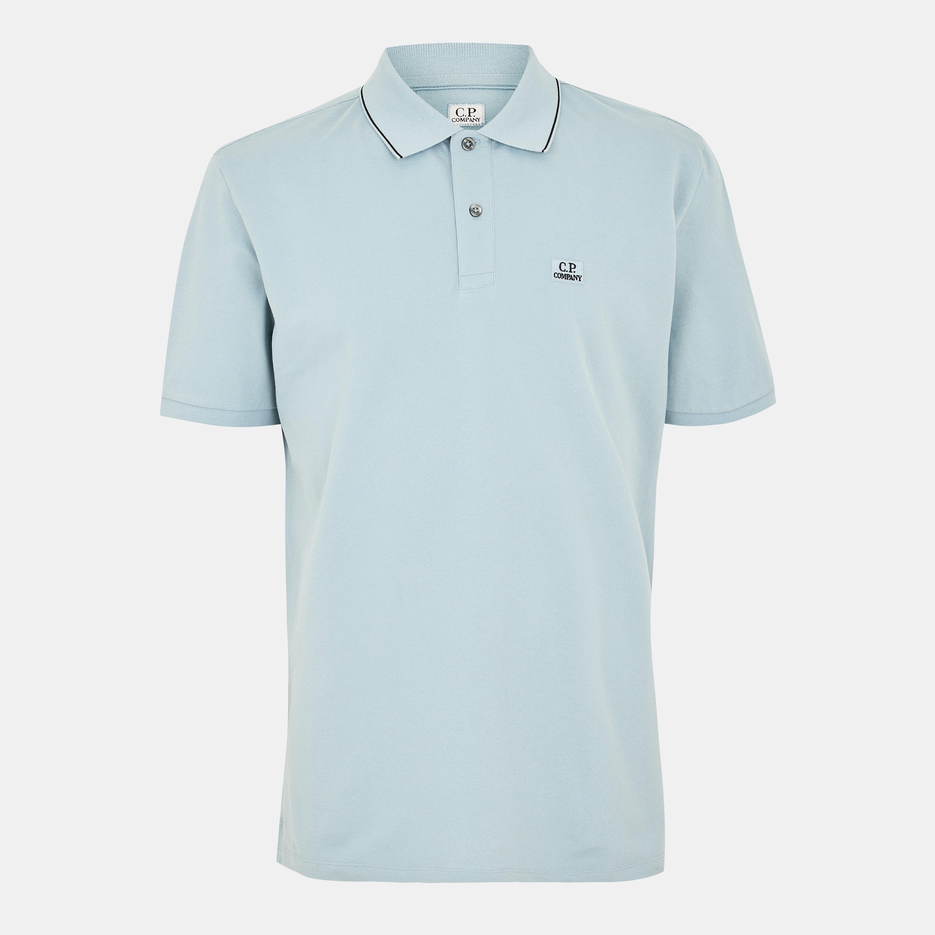 CP Company Polo Shirt - Silver Blue 809 - Size S (46)