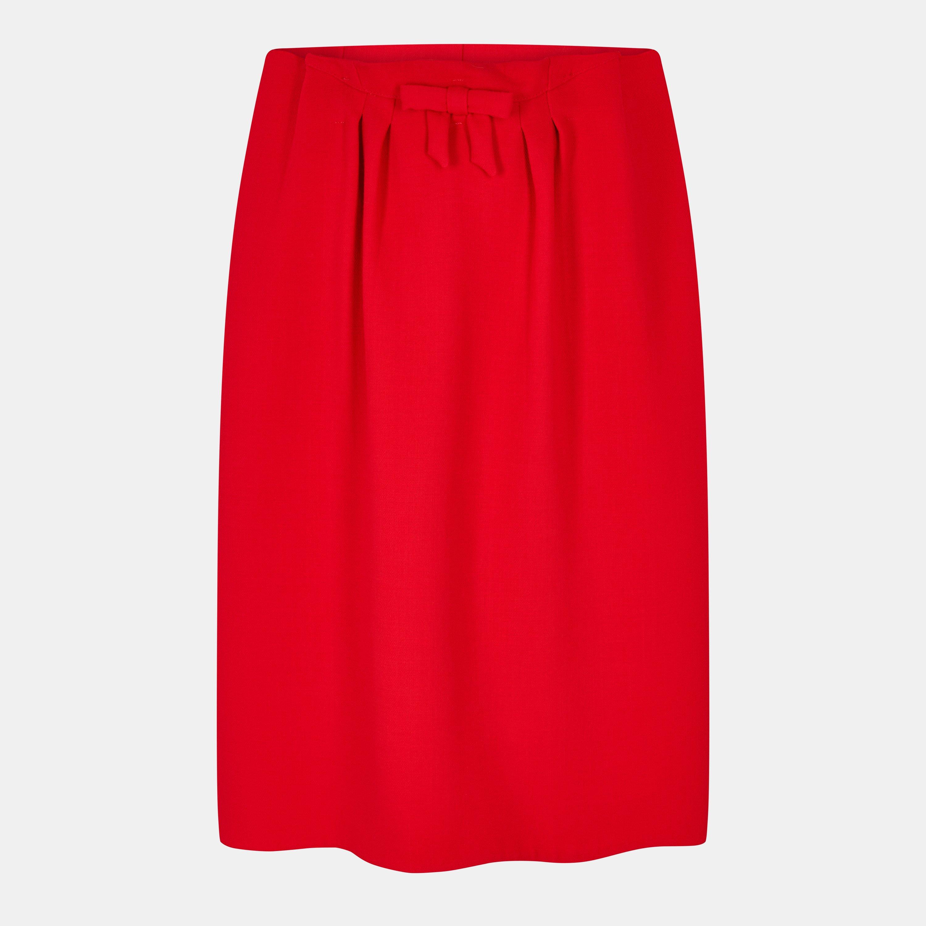 Rosso - Prada - Women's Tailored Fit Midi Skirt - 1