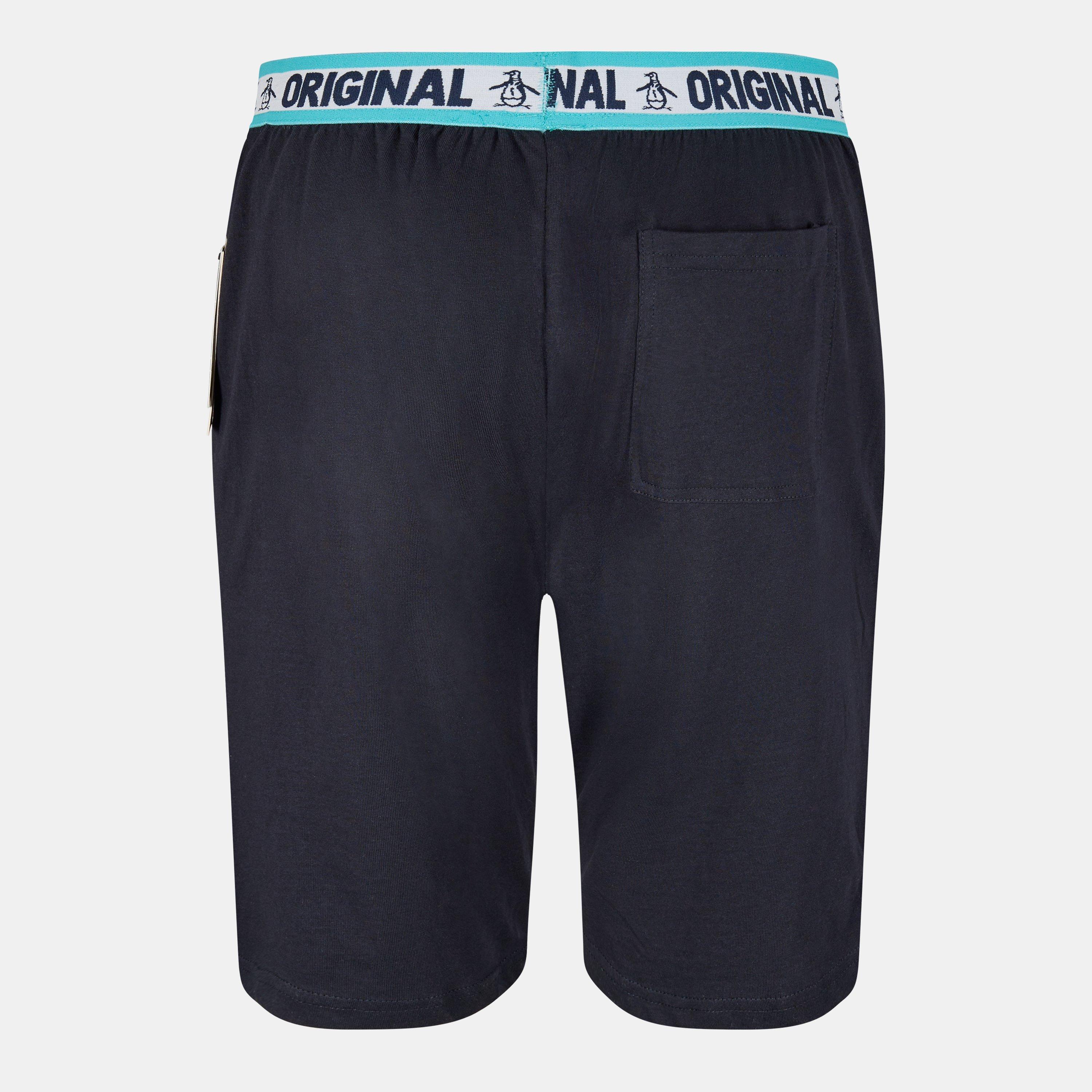 Blue - Penguin - 1Pk Lounge Shorts Slim Leg Mens - 2