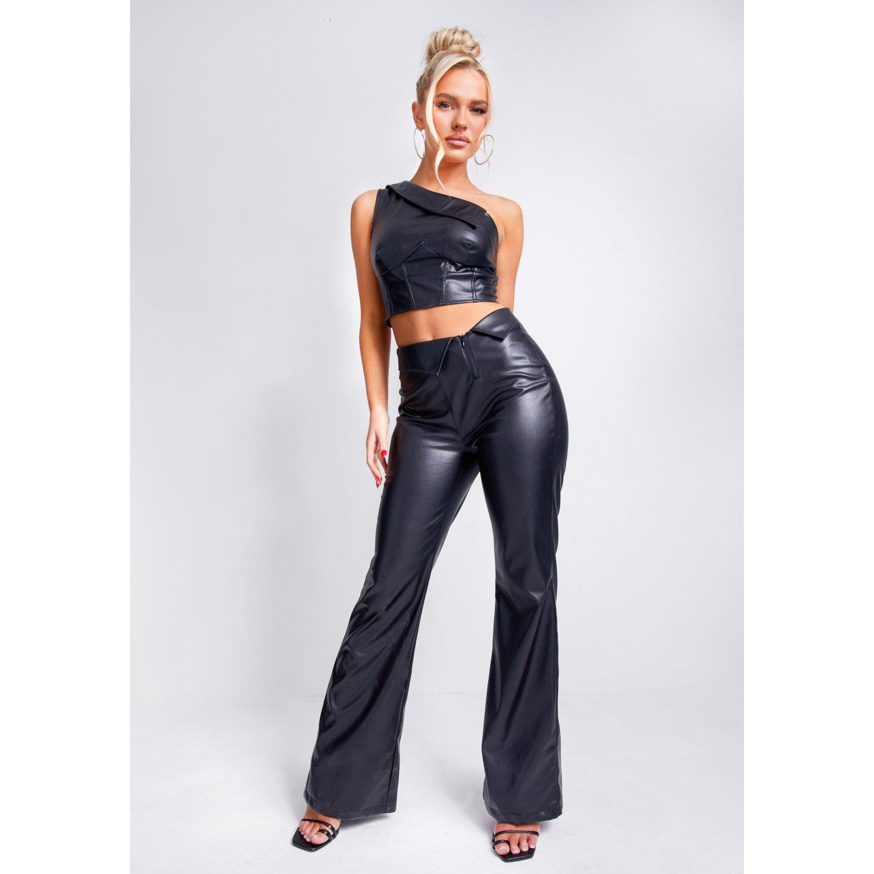 Black - Missy Empire - Corset Faux Leather Top Womens - 4