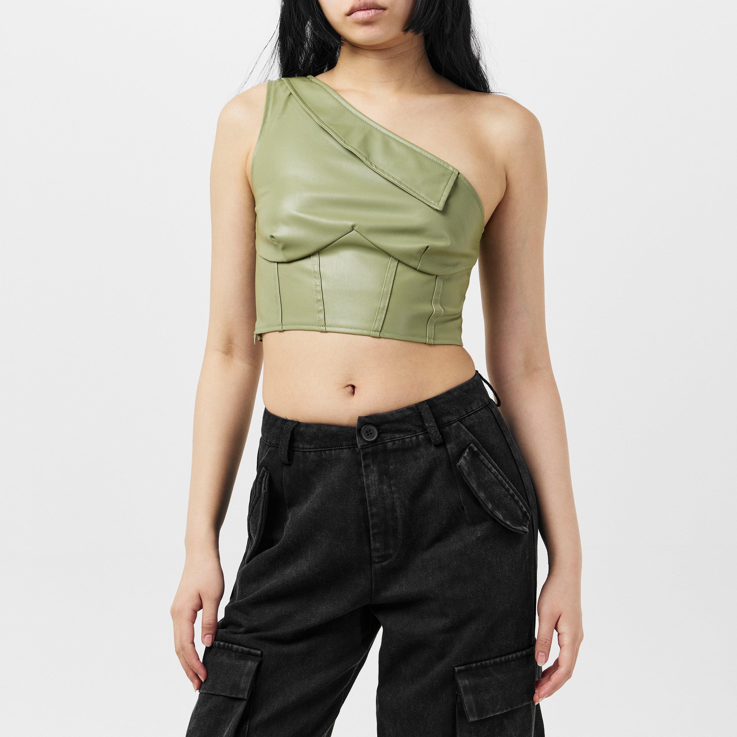 Vert - Missy Empire - Corset Faux Leather Top Womens - 3