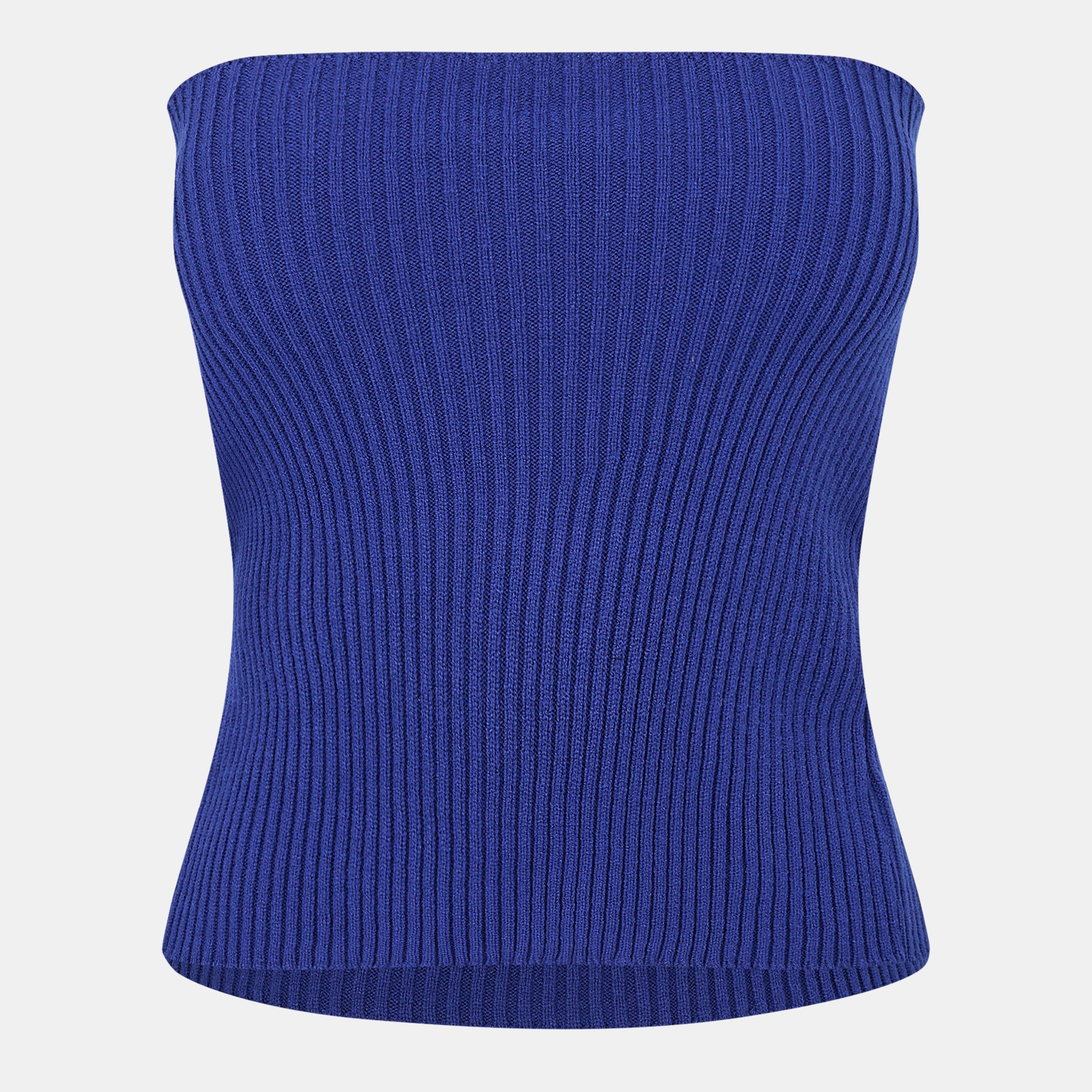 Missy Empire Women's Knitted Micro Mini Skirt - Blue - 14 (L)