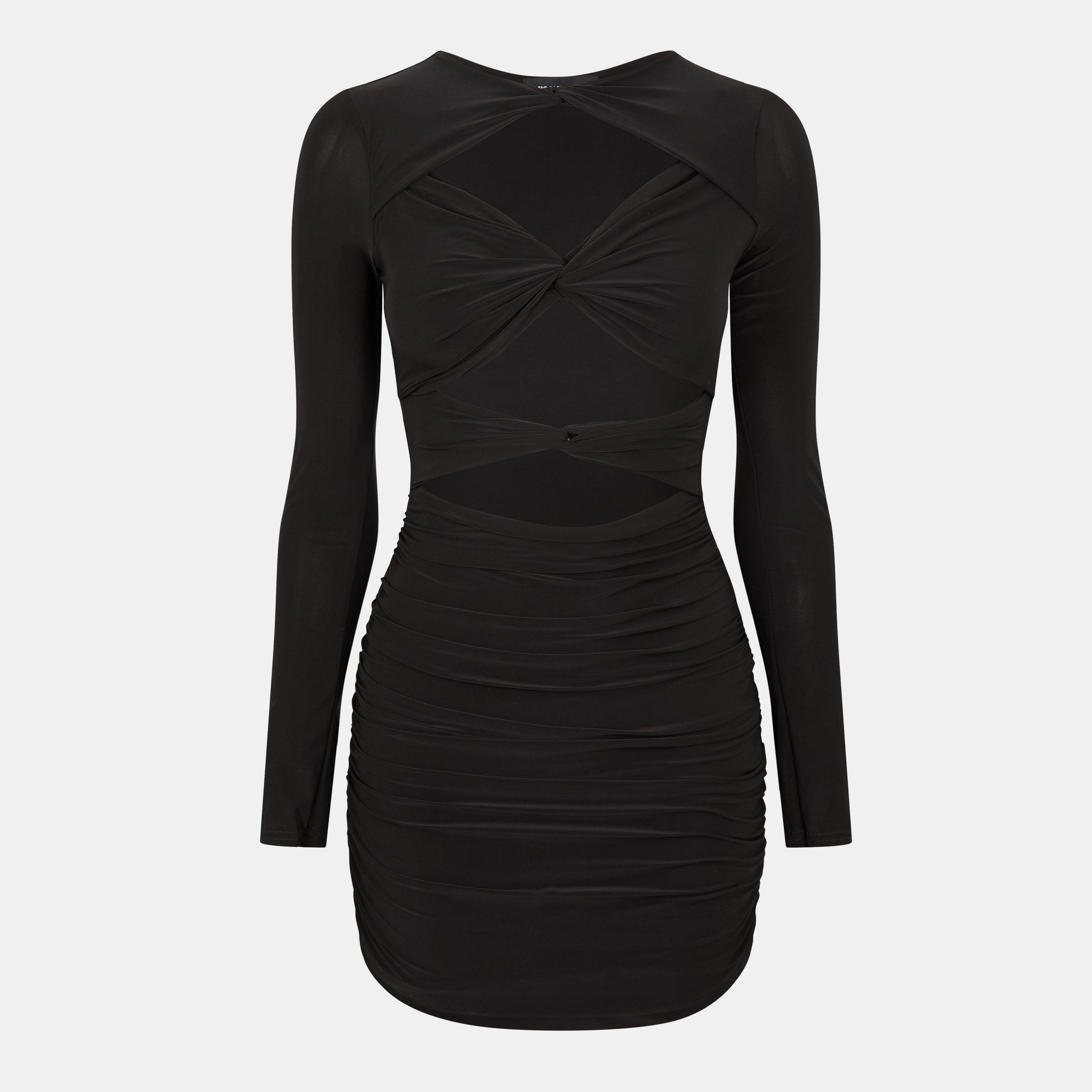Black - Missy Empire - Slinky Cut Out Dress Womens - 1