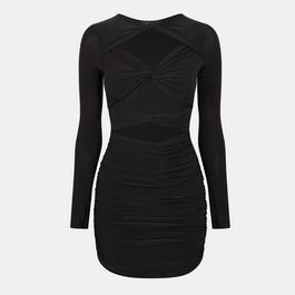 Missy Empire Long Sleeve Slinky Dress With Cut Outs