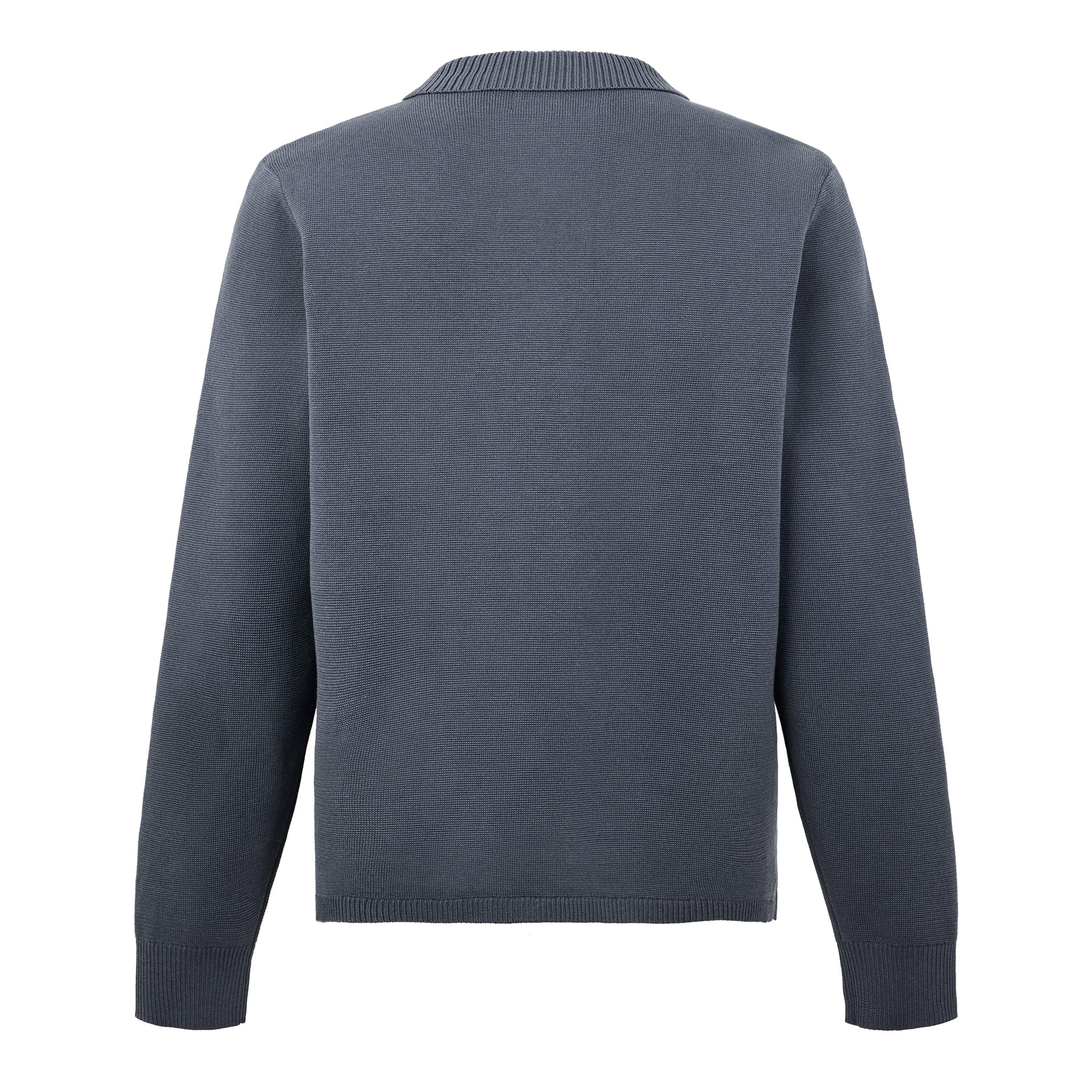 Midnight Grey - Jack Wills - JW Collared Knt 1/4 Sn64 - 2