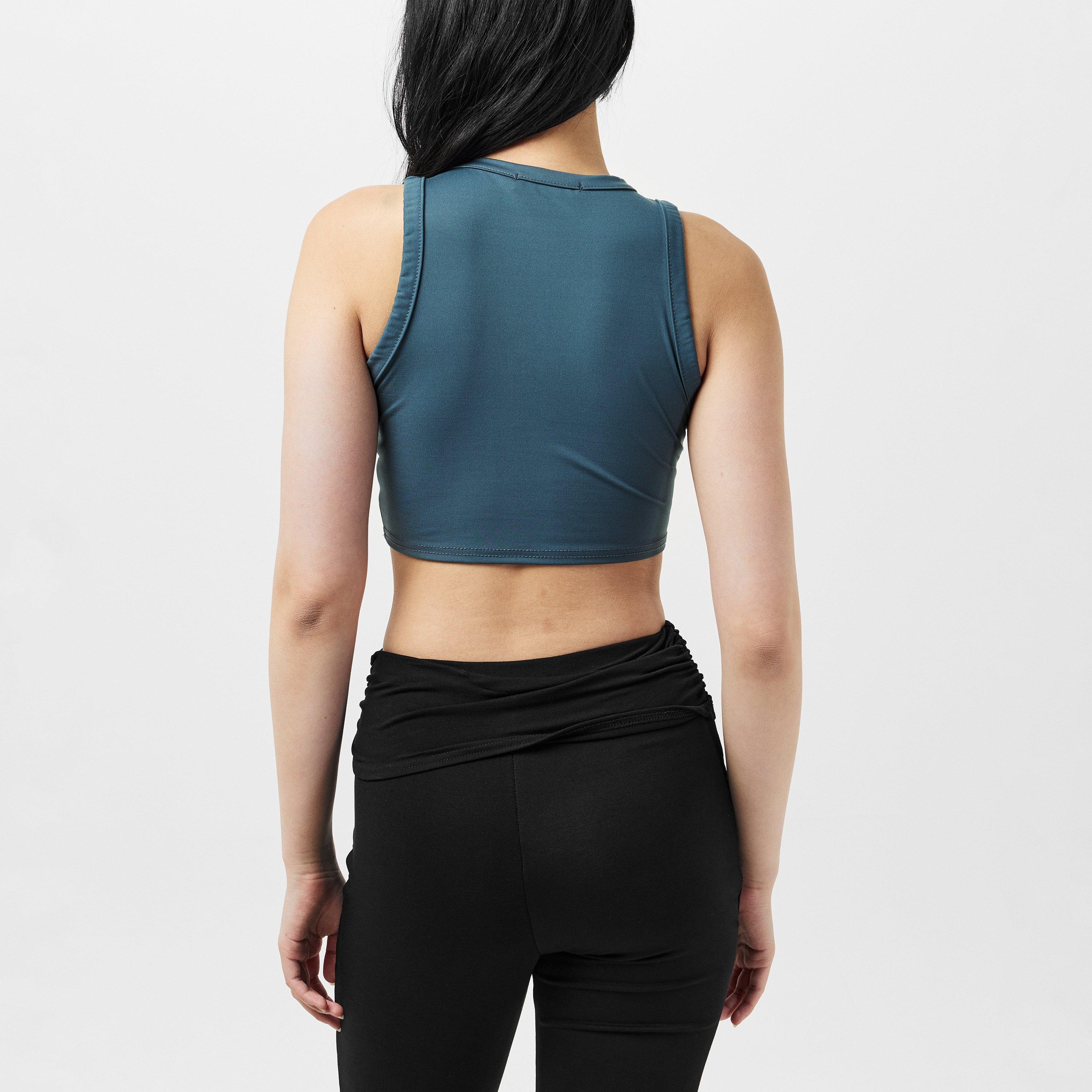 Grey - Missy Empire - Premium Sculpt Racer Crop Top Womens - 4