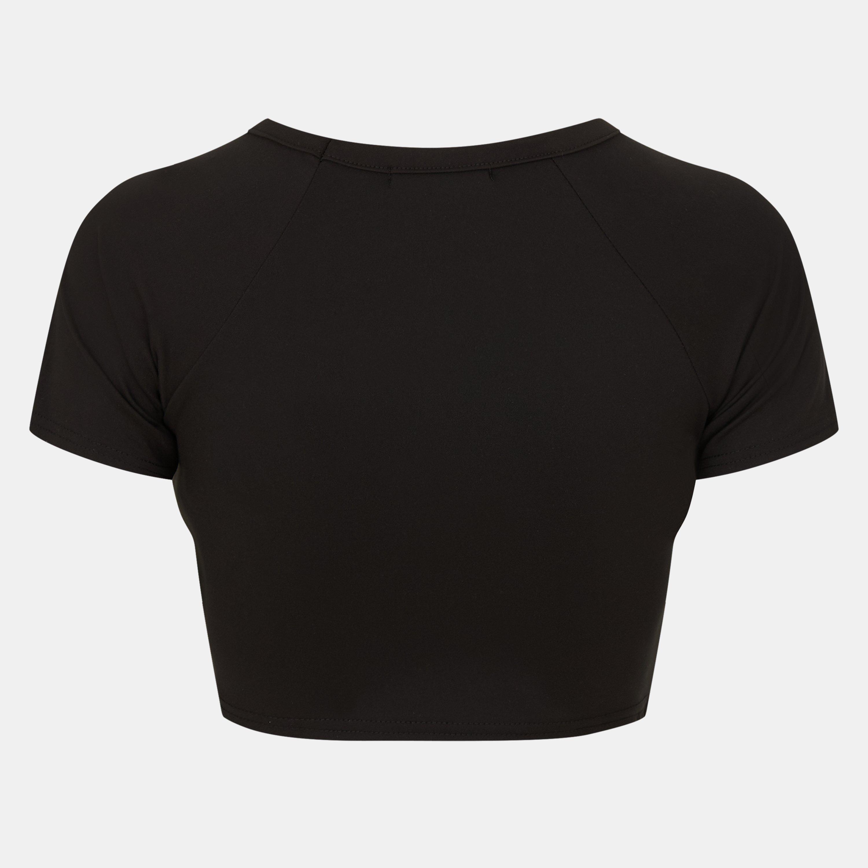 Zwart - Missy Empire - Premium Sculpt Crop Tee Womens - 2
