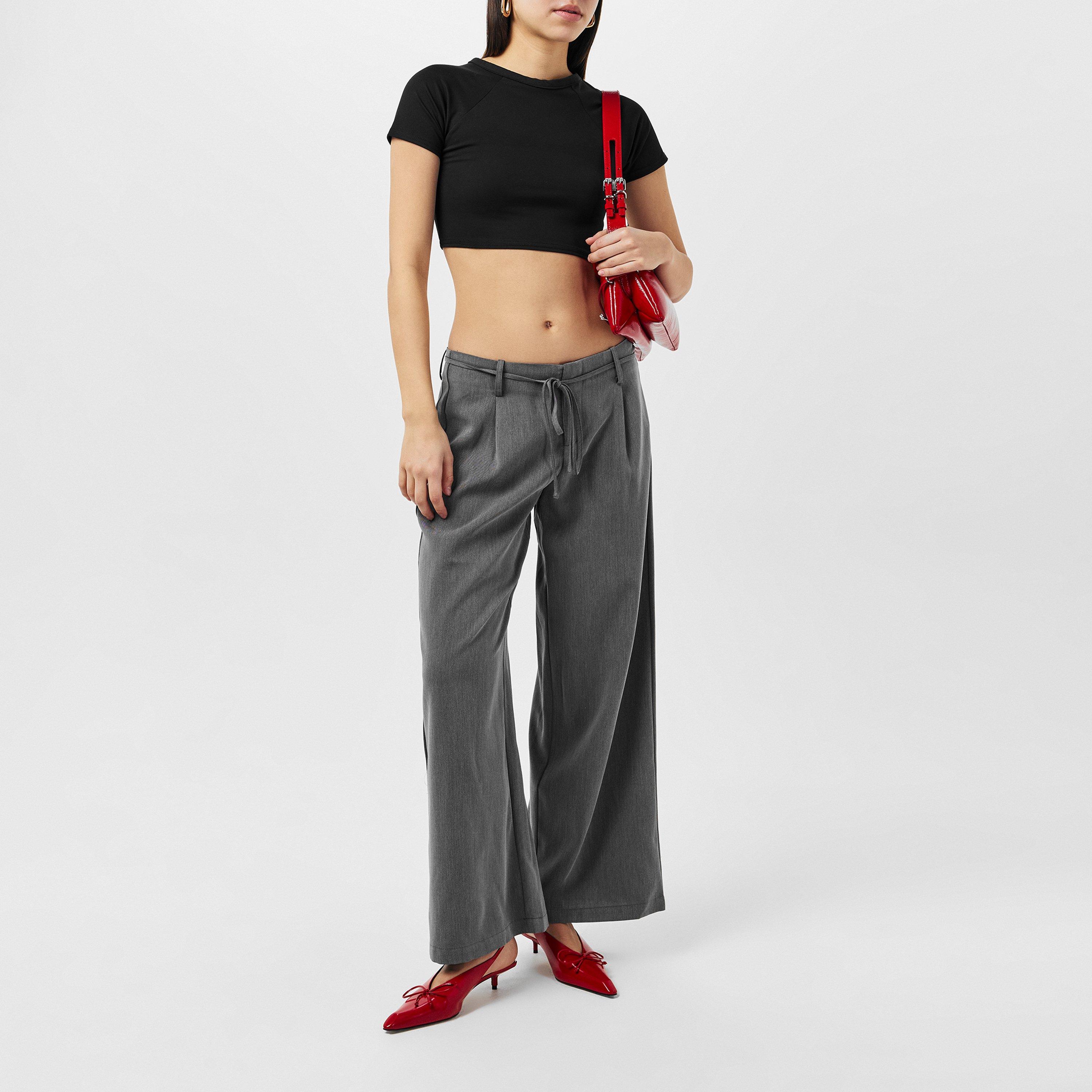 Zwart - Missy Empire - Premium Sculpt Crop Tee Womens - 6