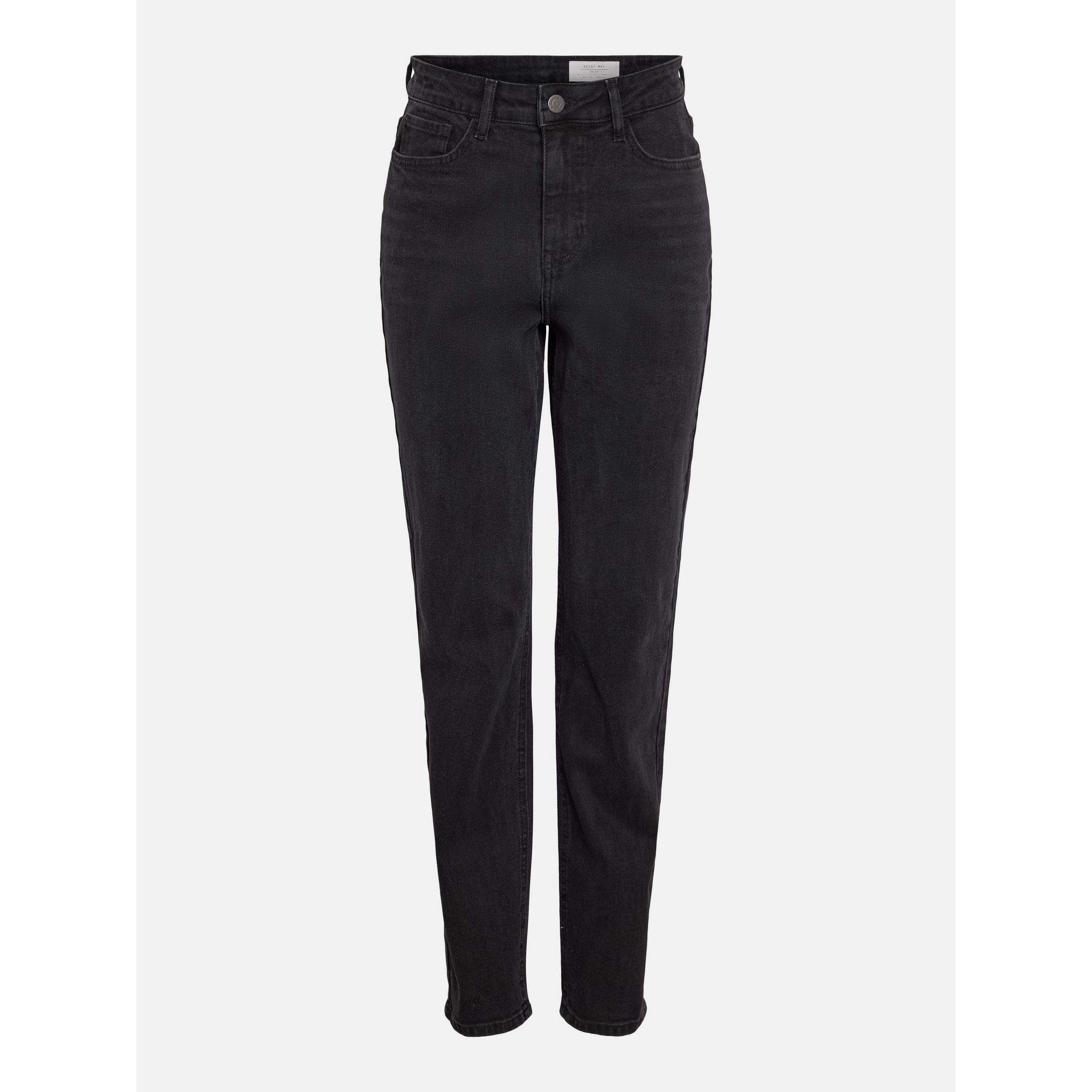 Black Denim - Noisy May - Women's Heavyweight Mom Straight Leg Jeans - 1
