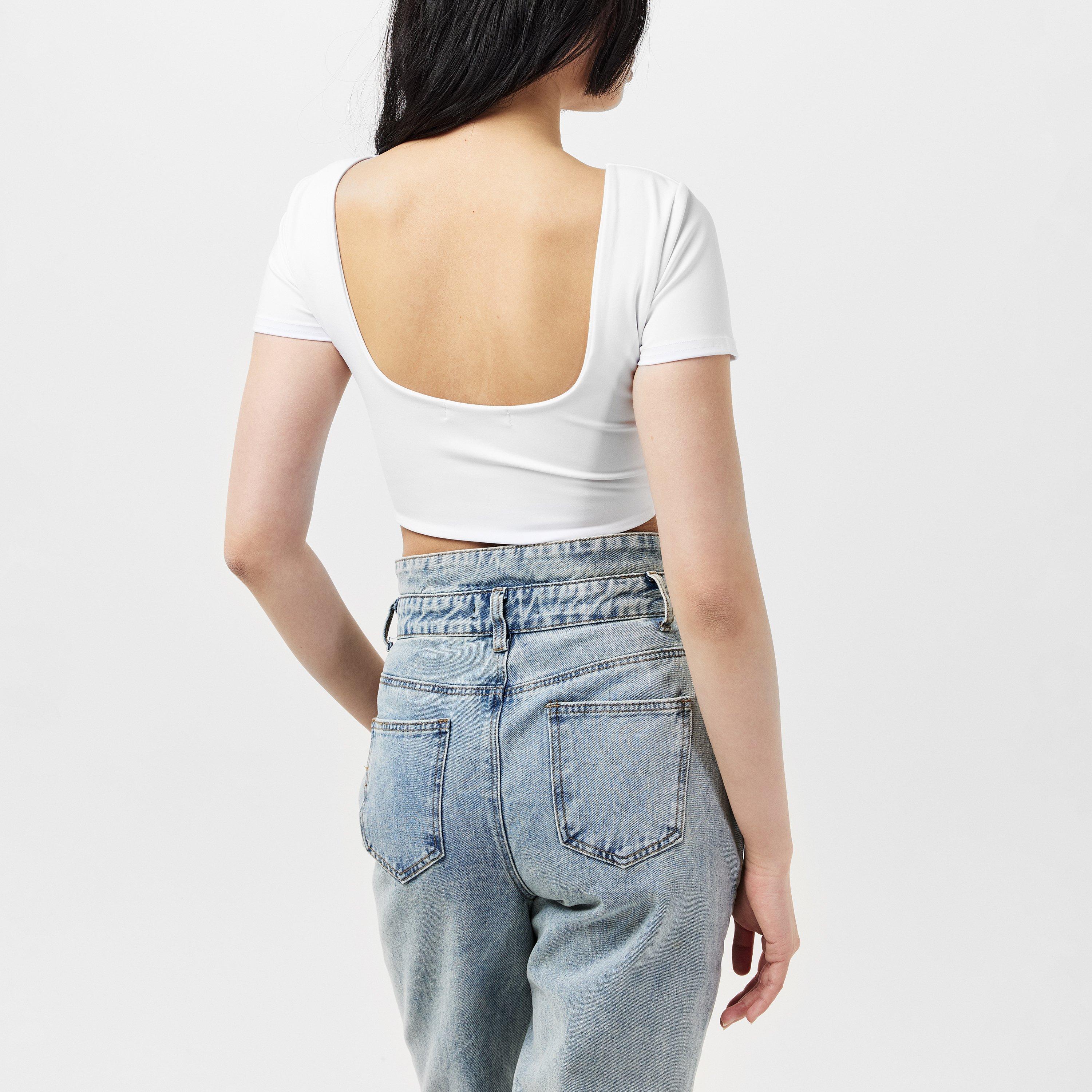 Wit - Missy Empire - Premium Sculpt Backless Crop Top Womens - 4