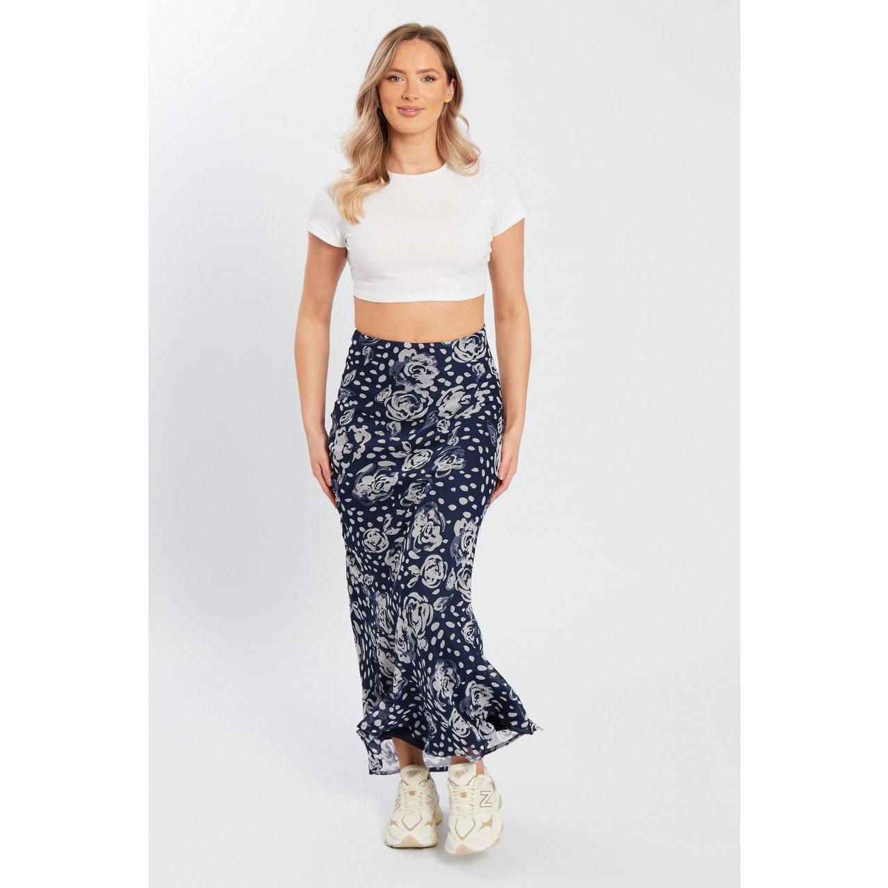 Influence Women's Infinity Bias Cut Maxi Skirt - Blue - 8 (XS)