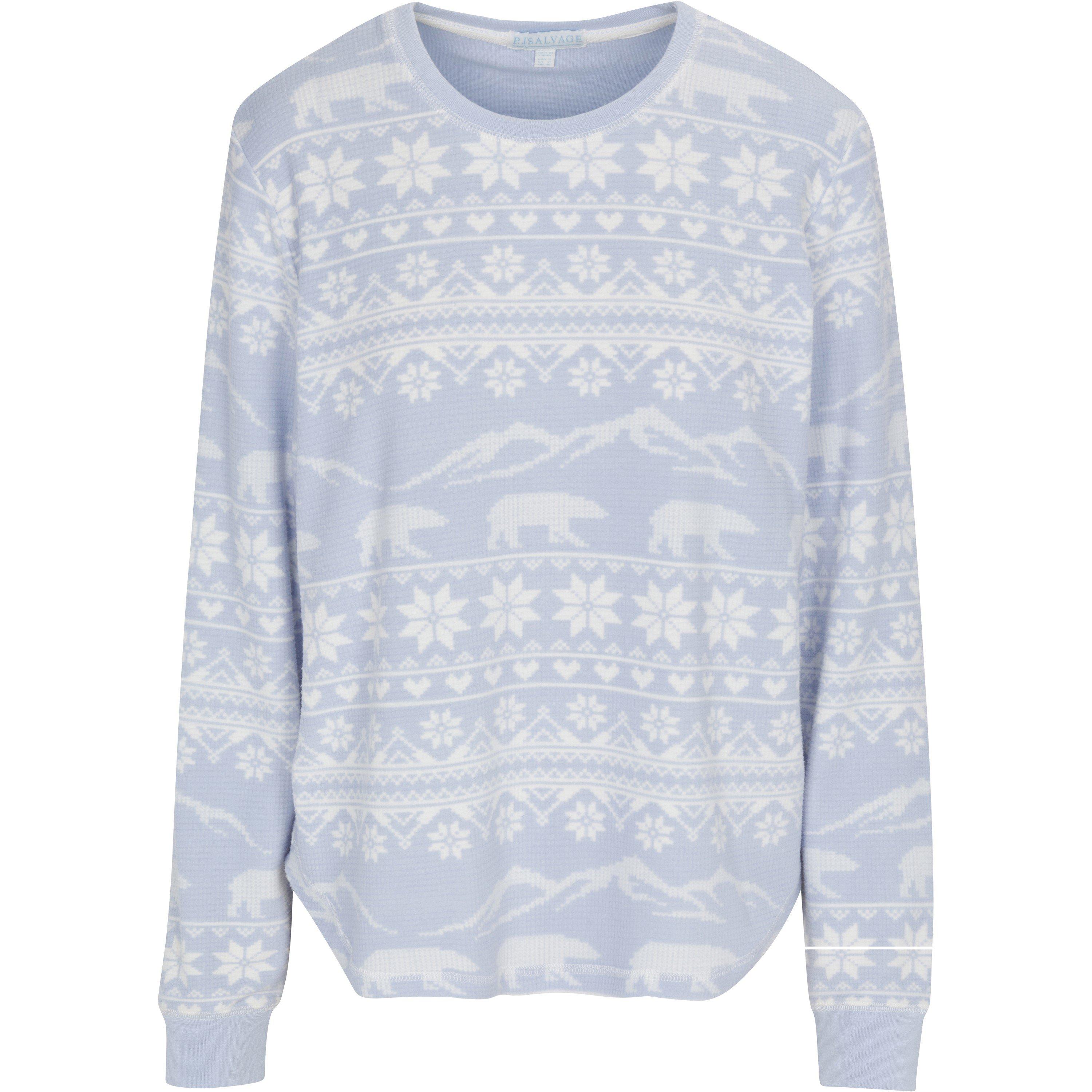 Pj Salvage Women's Snowflake Shirt - Hellblau - 8 (XS)