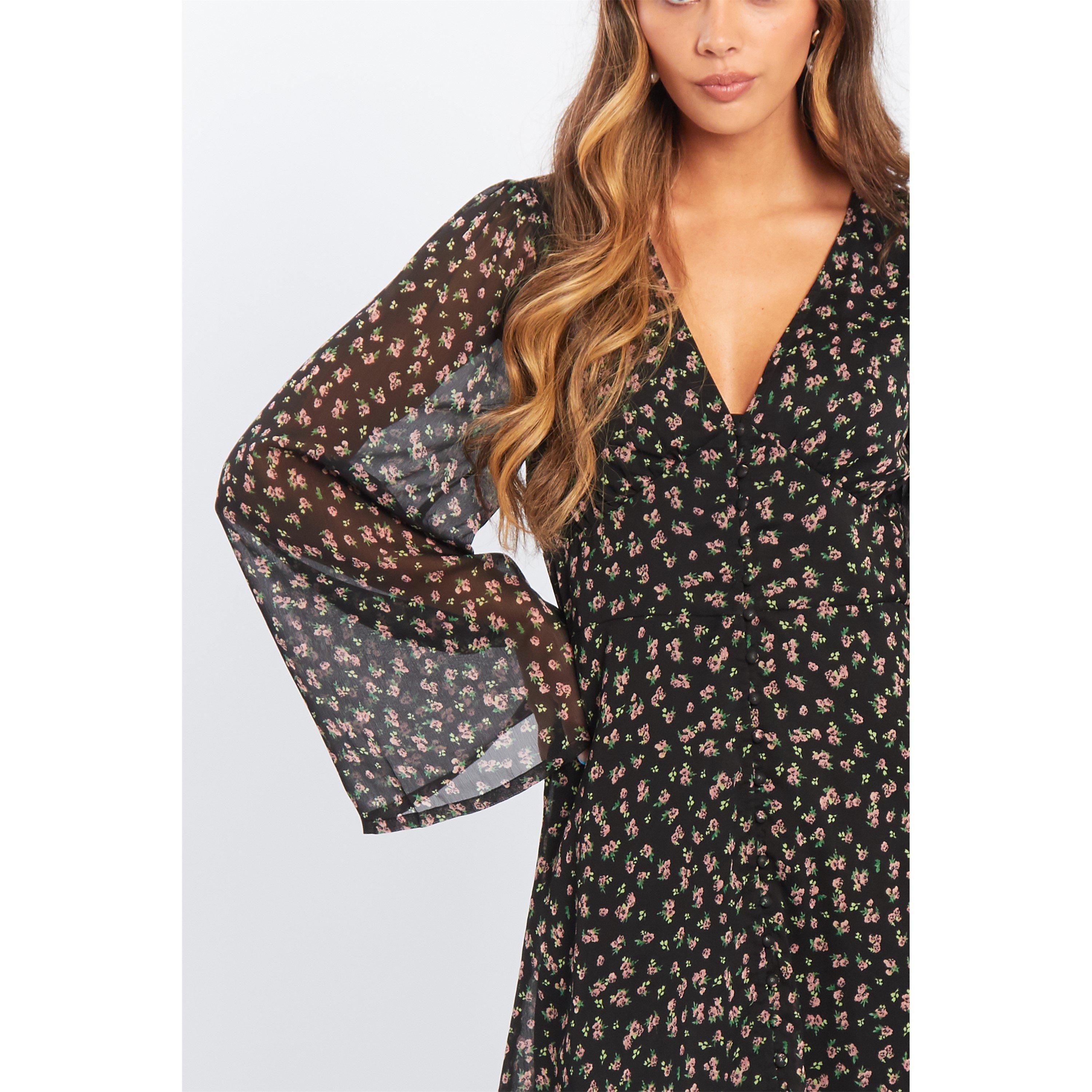 Mini Floral - Be You - Bell Sleeve Mini Dress - 4