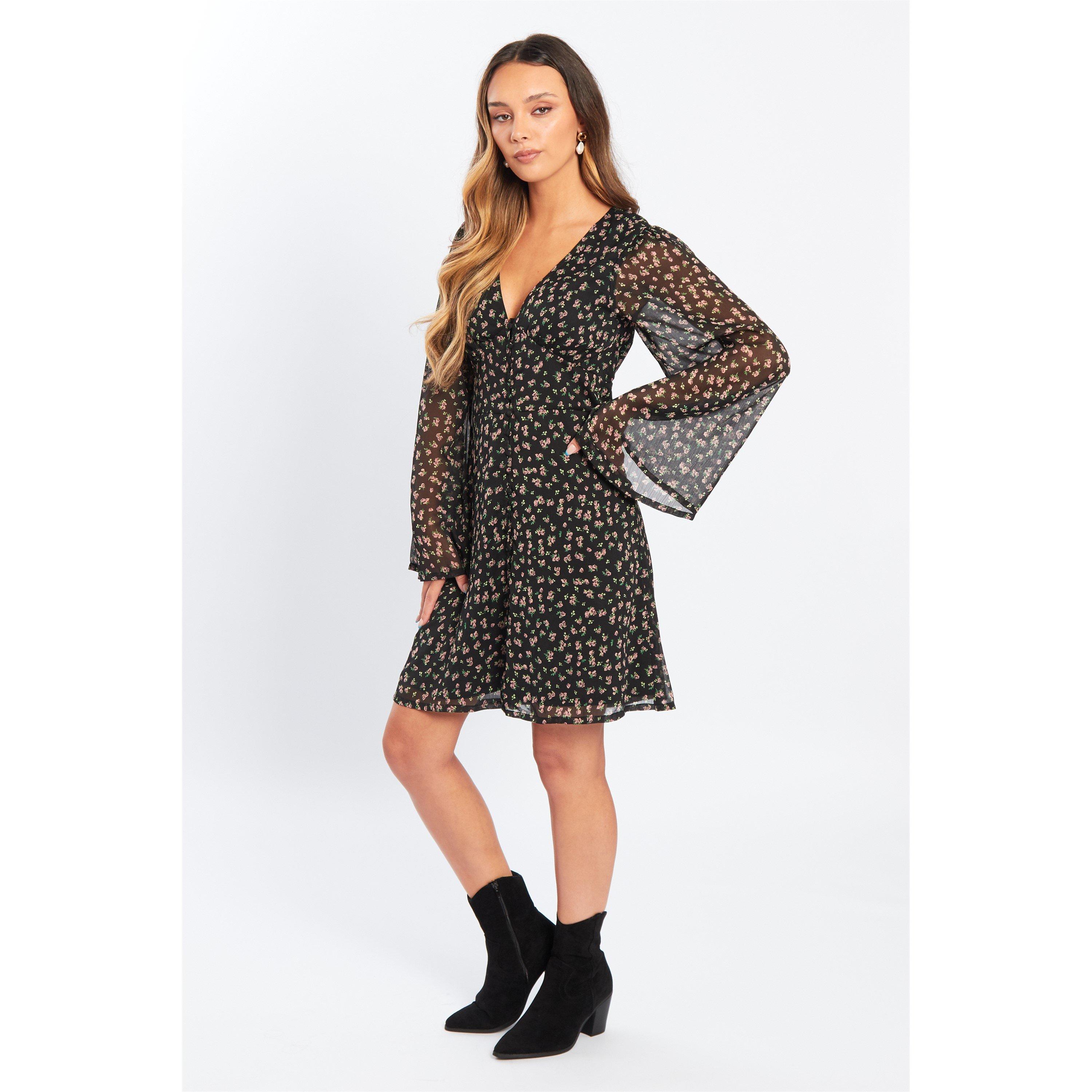 Mini Floral - Be You - Bell Sleeve Mini Dress - 5